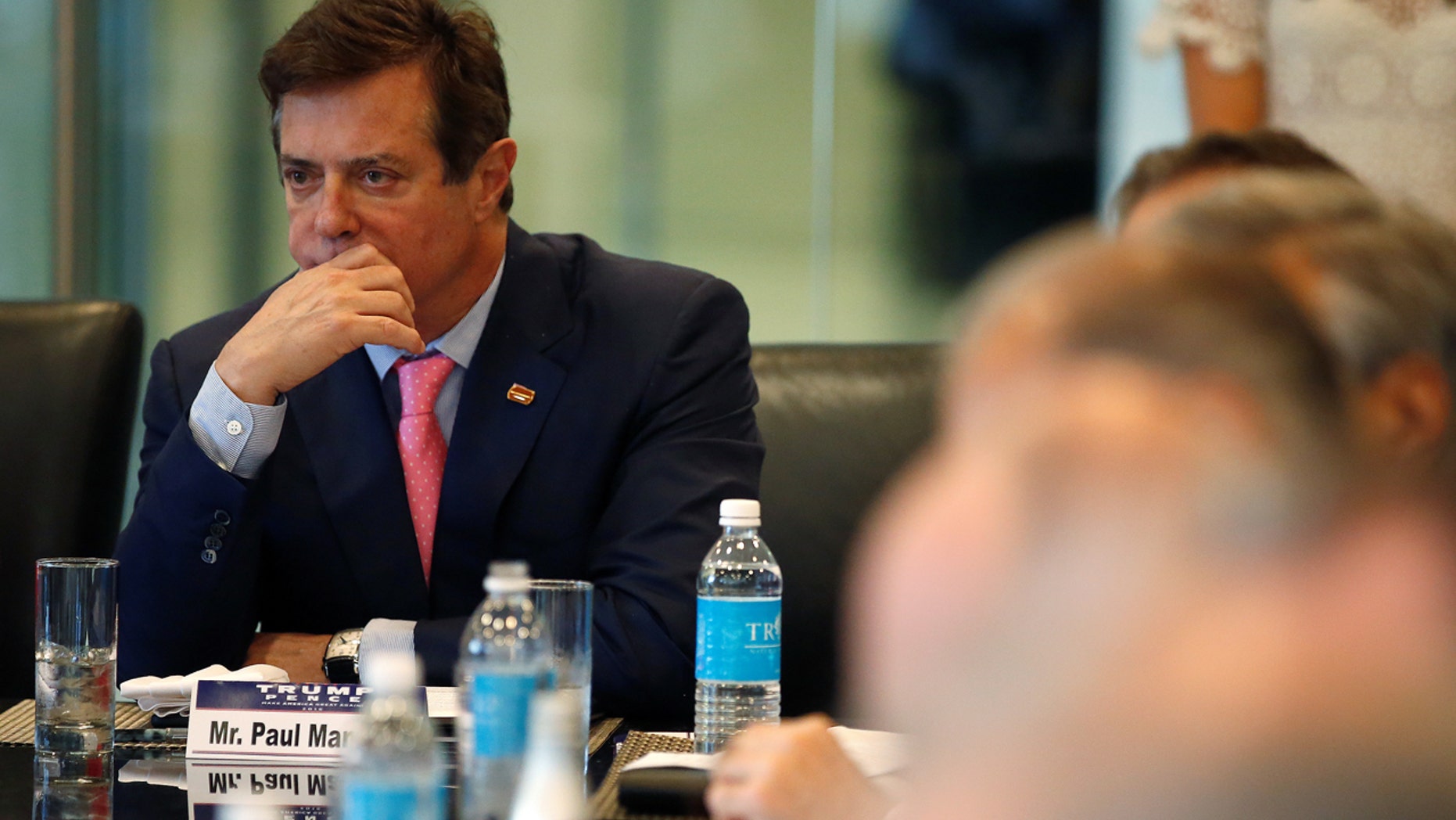Paul Manafort of Republican presidential nominee Donald Trump's staff listens during a round table discussion on security at Trump Tower in the Manhattan borough of New York, U.S., August 17, 2016.