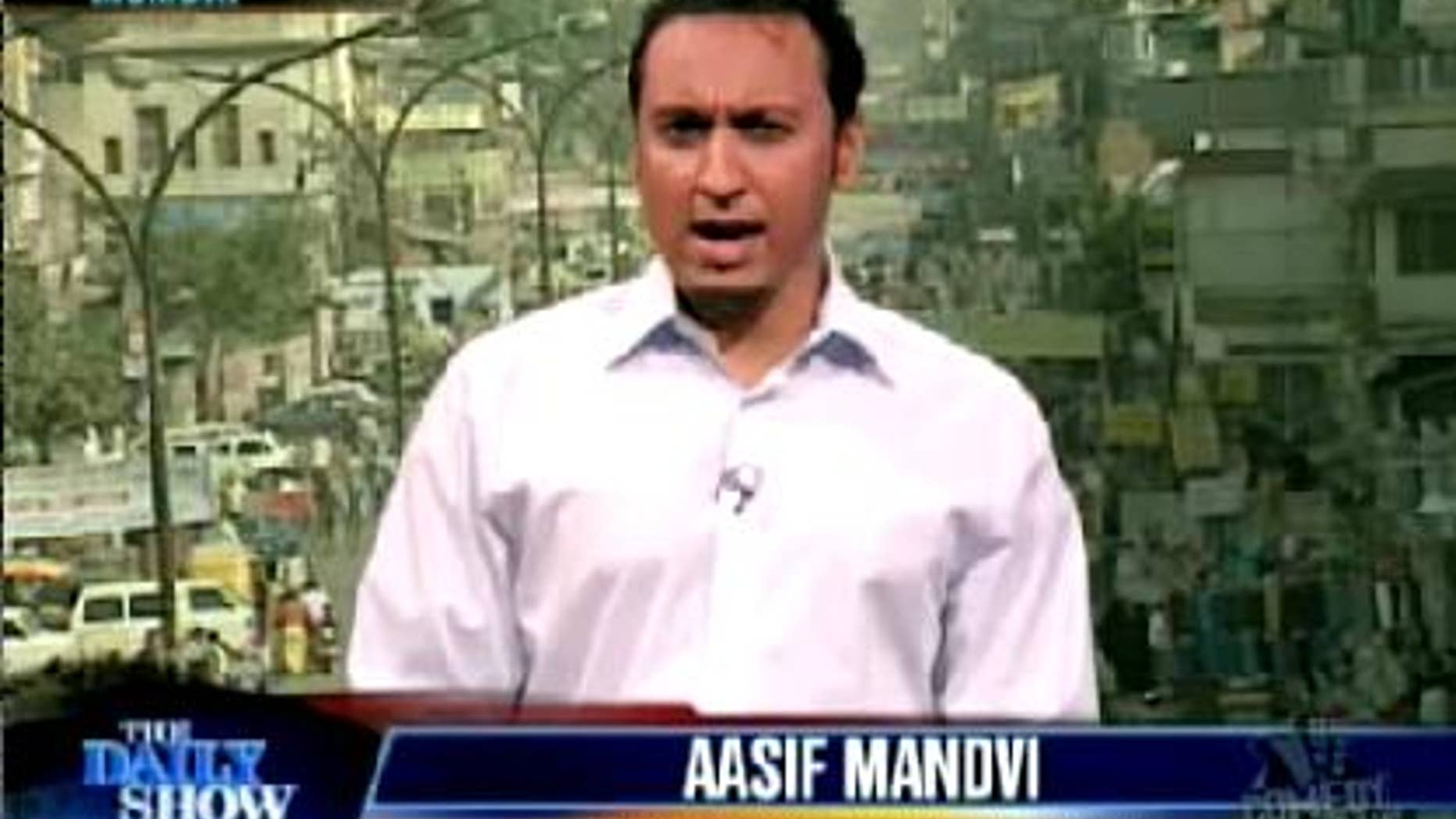 'Daily Show' comedian Aasif Mandvi was asked by the show not to remark further on the Muslim extremist threats after the Times Square bomb scare, his rep said. (Daily Show/Comedy Central)