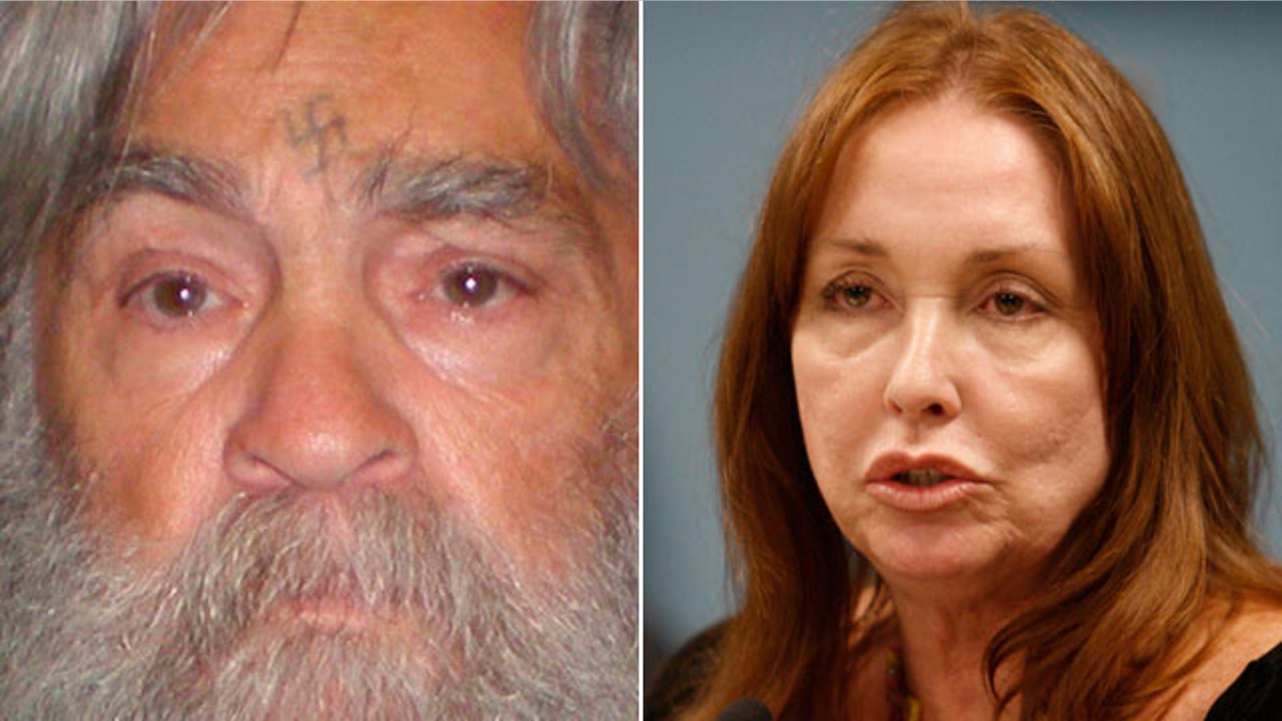 In a Sept. 2, 2009 file photo Debra Tate, sister of slain Sharon Tate, speaks during a parole hearing for Manson follower Susan Atkins at the Central California Women's Facility in Chowchilla, Calif. Tate hopes that Wednesday, April 11, 2012, is the last time she has to walk into a prison holding Charles Manson and testify in front of a parole board panel that he should not be freed.