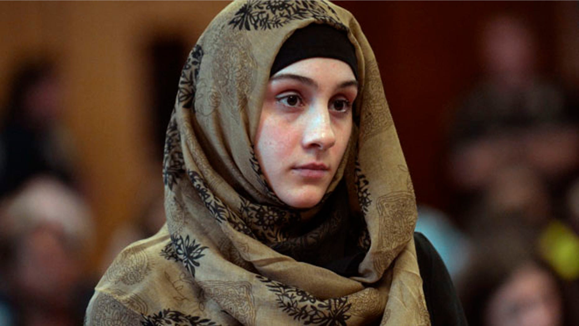 Sept. 30, 2014: Ailina Tsarnaeva, sister of Boston Marathon bombing suspect Dzhokhar Tsarnaev, appears in Manhattan Criminal Court. (Pool/New York Post)