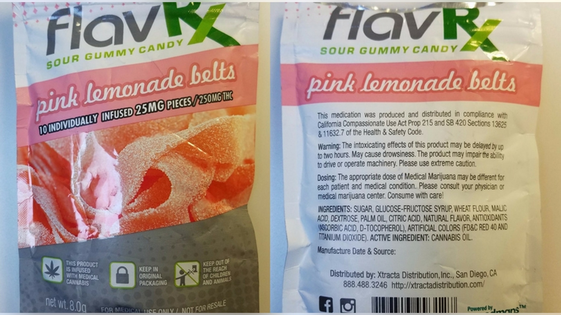 The 10-year-old boy ate a piece of a cannabis-laced candy in a package that was left in the family's car on Sunday, police said. (Ramapo Police Department)