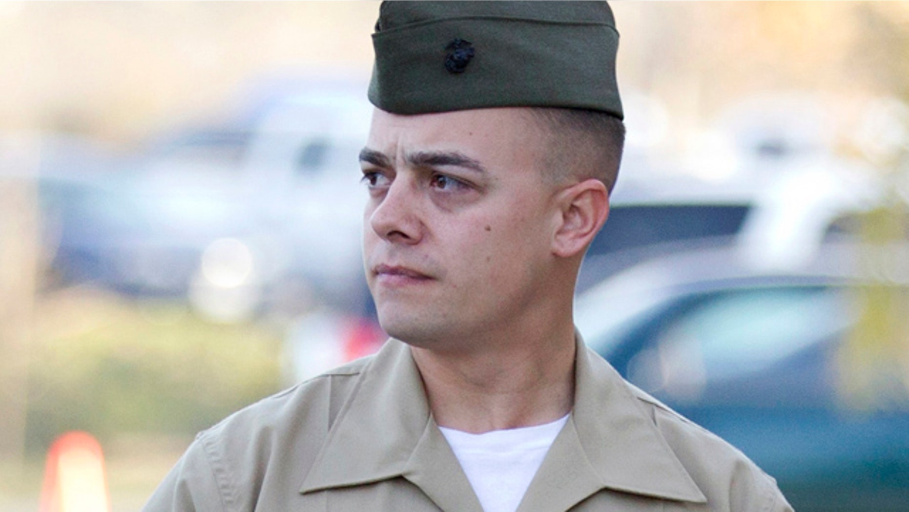 Jan. 20: Marine Corps Staff Sgt. Frank Wuterich arrives for a court session at Camp Pendleton, Calif.