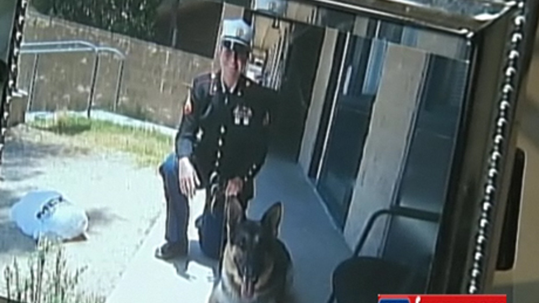 This undated framed photo shows Leavey and Rex.