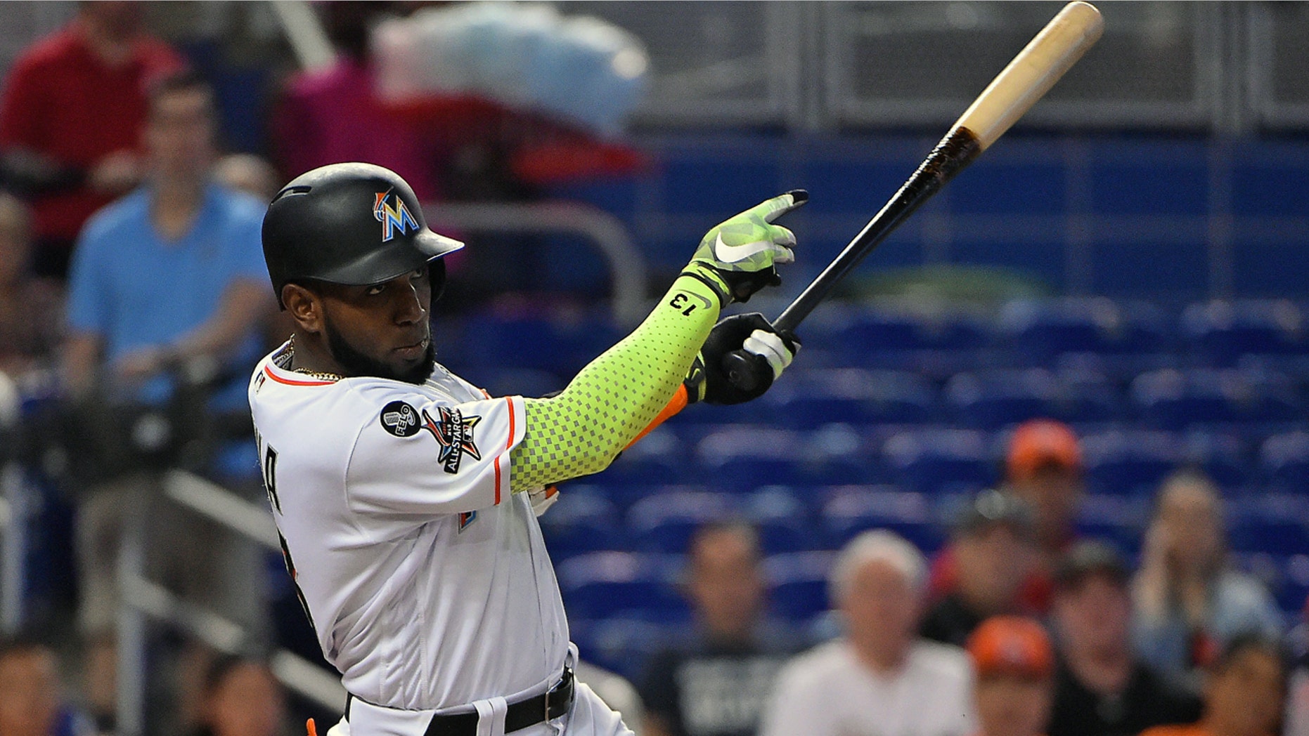 Ozuna hit 37 home runs and drove in 124 runs during the 2017 season.