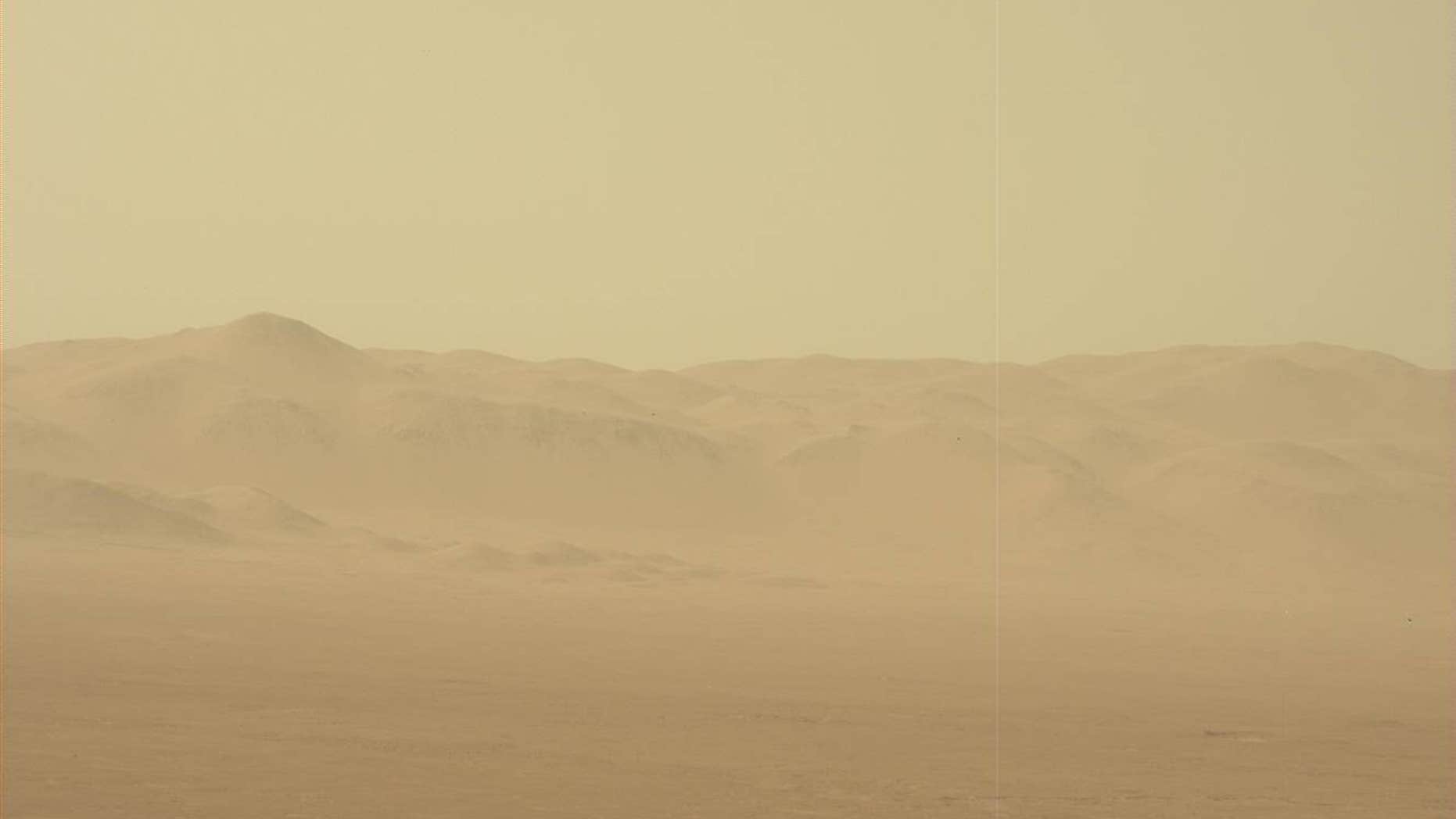 Dust hangs in the Martian air in this photo taken by NASA's Curiosity rover on June 2, 2018.