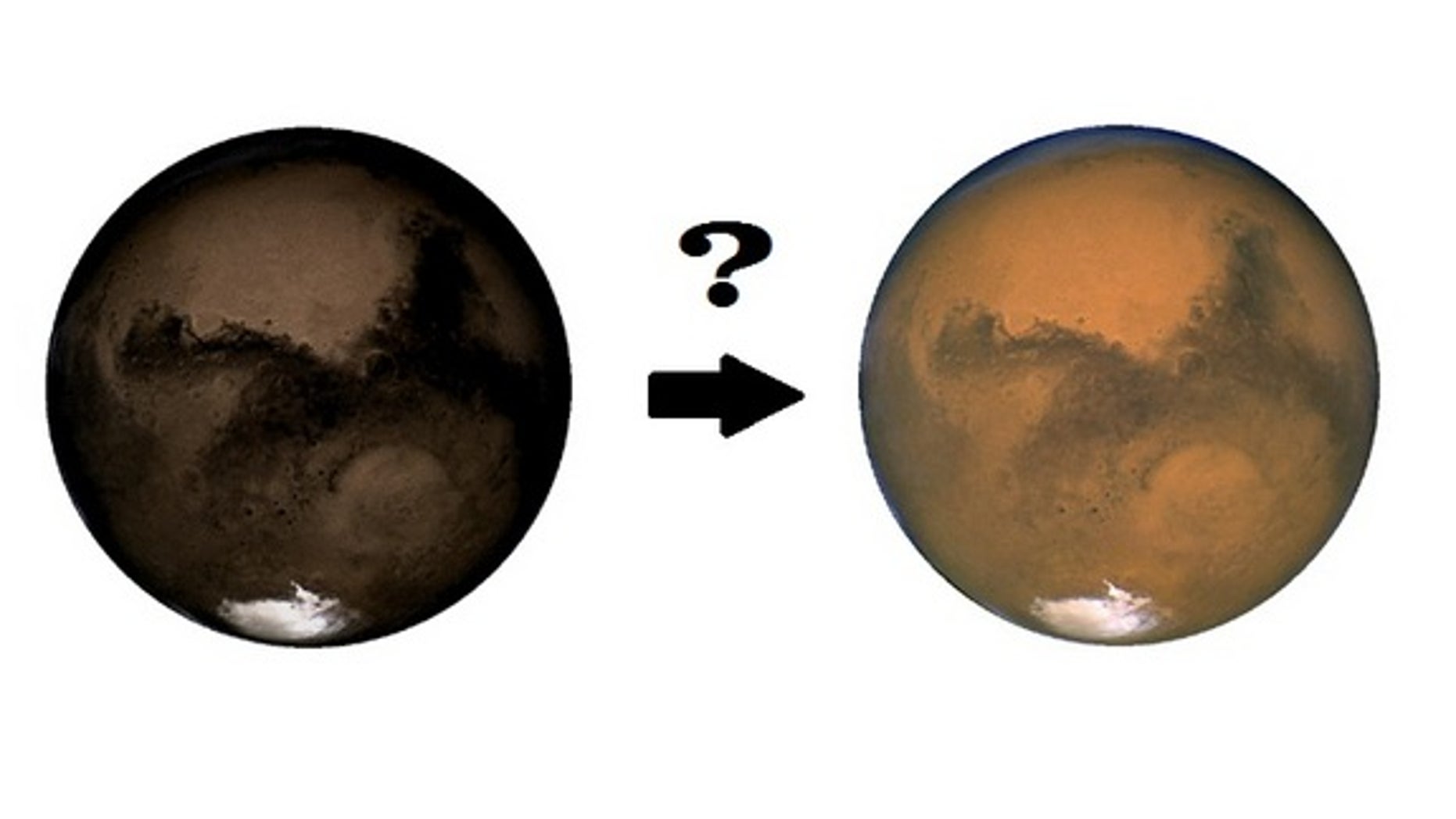 Mars is red now, but it may have looked like charcoal in the past.