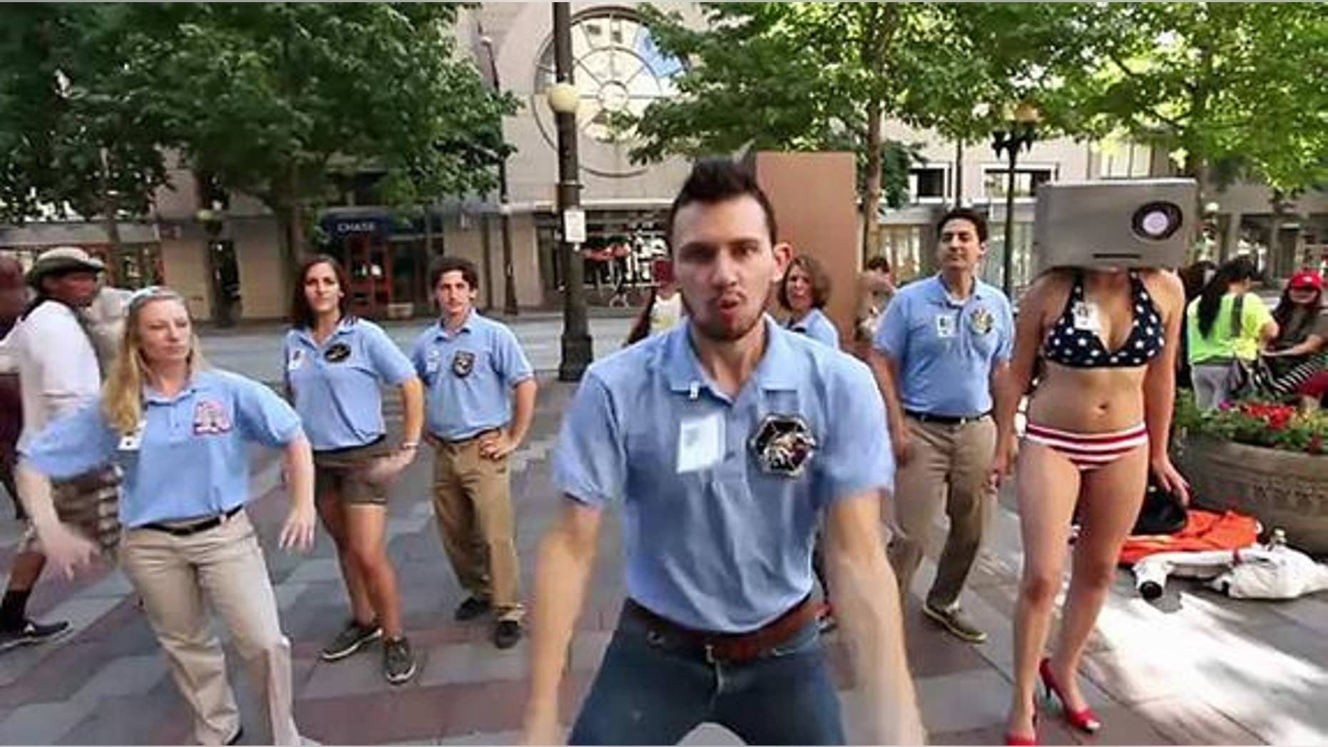 A group called Satire put together a spoof video about NASA's Curiosity rover landing on Mars.