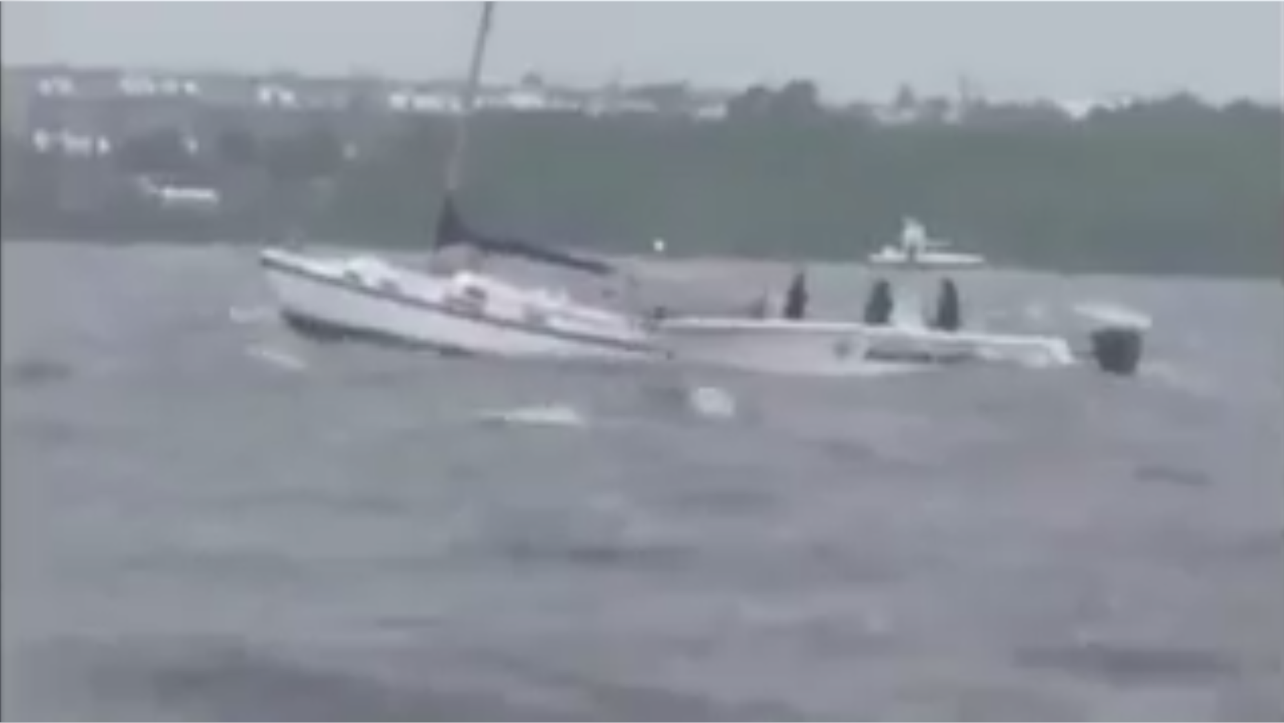 Deputies rescued the couple stuck at sea on Sunday.