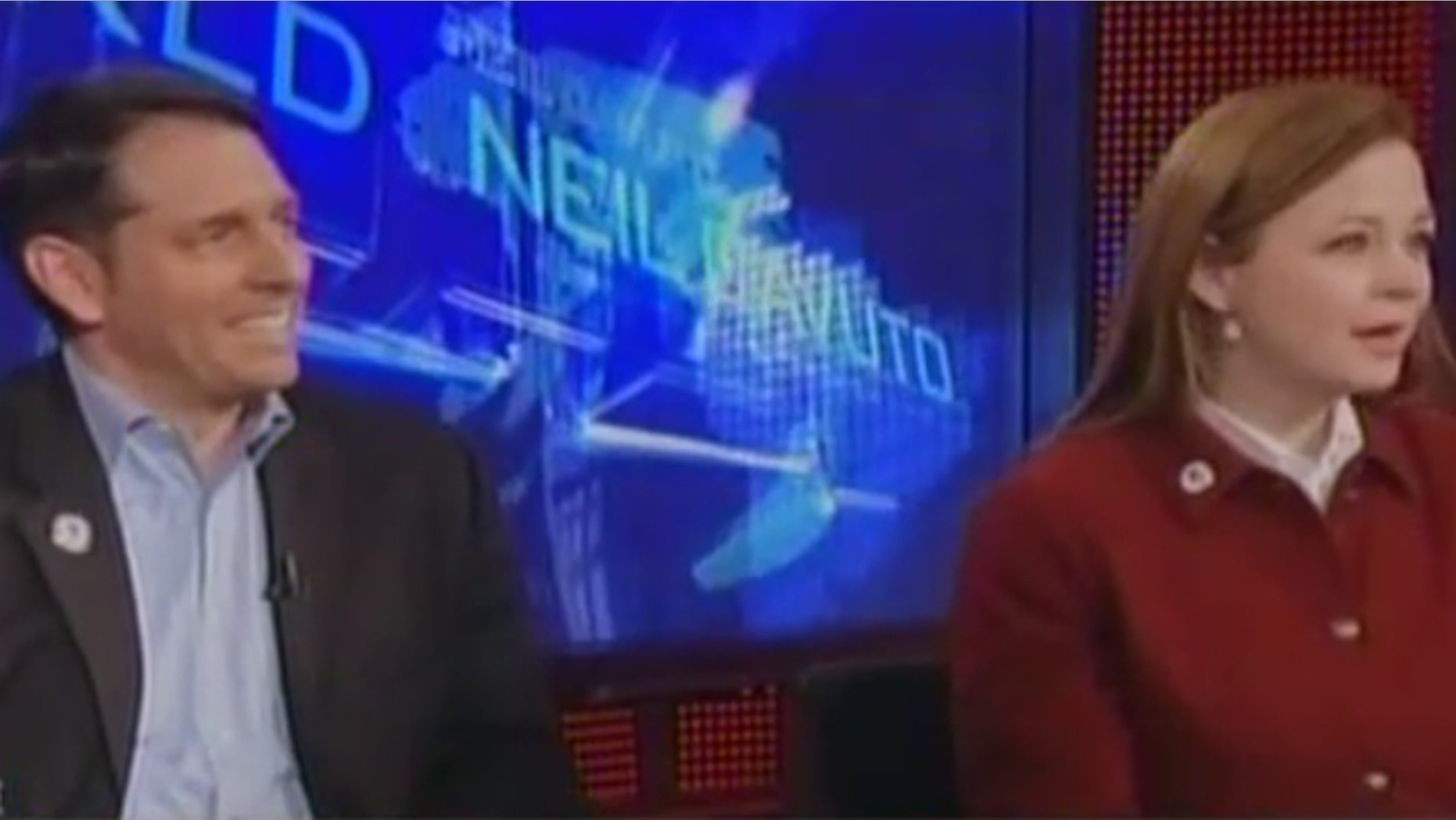 Tea Party Patriots co-founders Mark Meckler, left, and Jenny Beth Martin are shown during an April 2011 interview on Fox News.