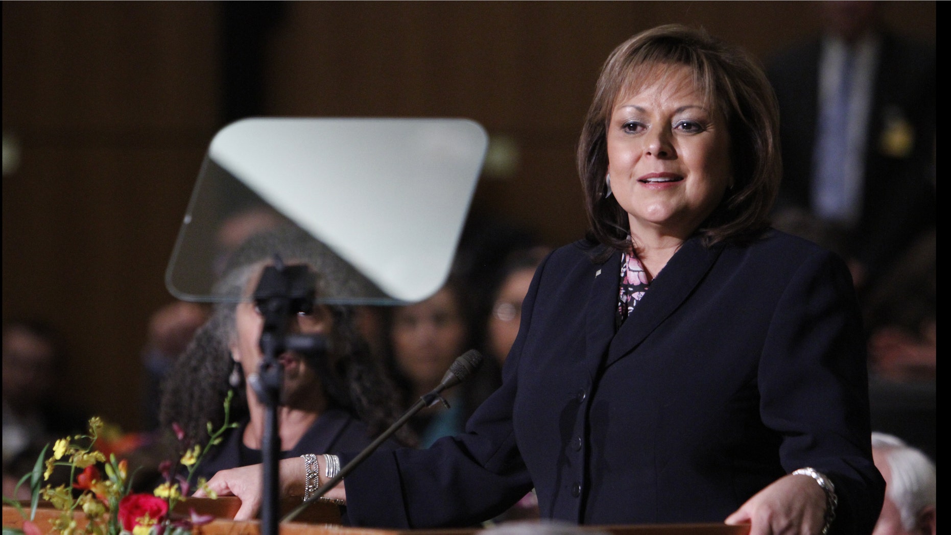 Gov. Susana Martinez delivers the State of the State address at the State Capitol on Tuesday, Jan. 21, 2014, in Santa Fe, N.M. (AP Photo/The Santa Fe New Mexican, Luis Sanchez Saturno)