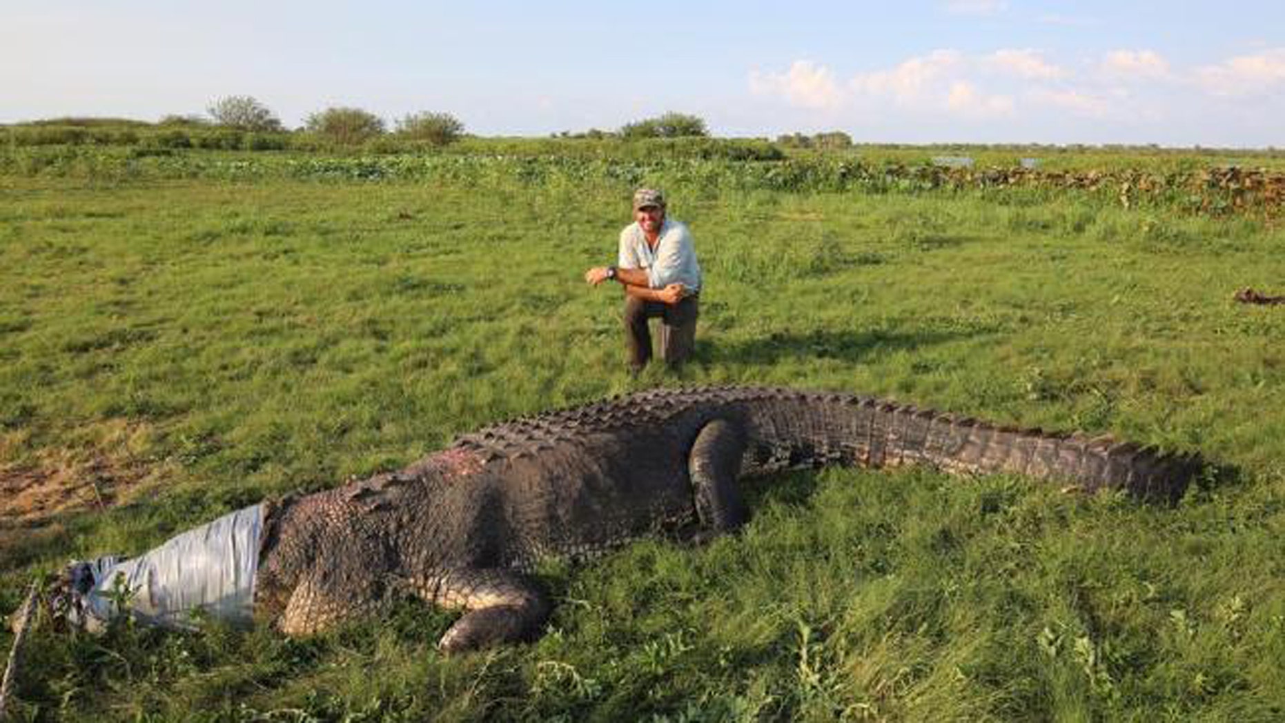 Matt Wright caught a massive crocodile recently. (Credit: Matt Wright, Facebook)