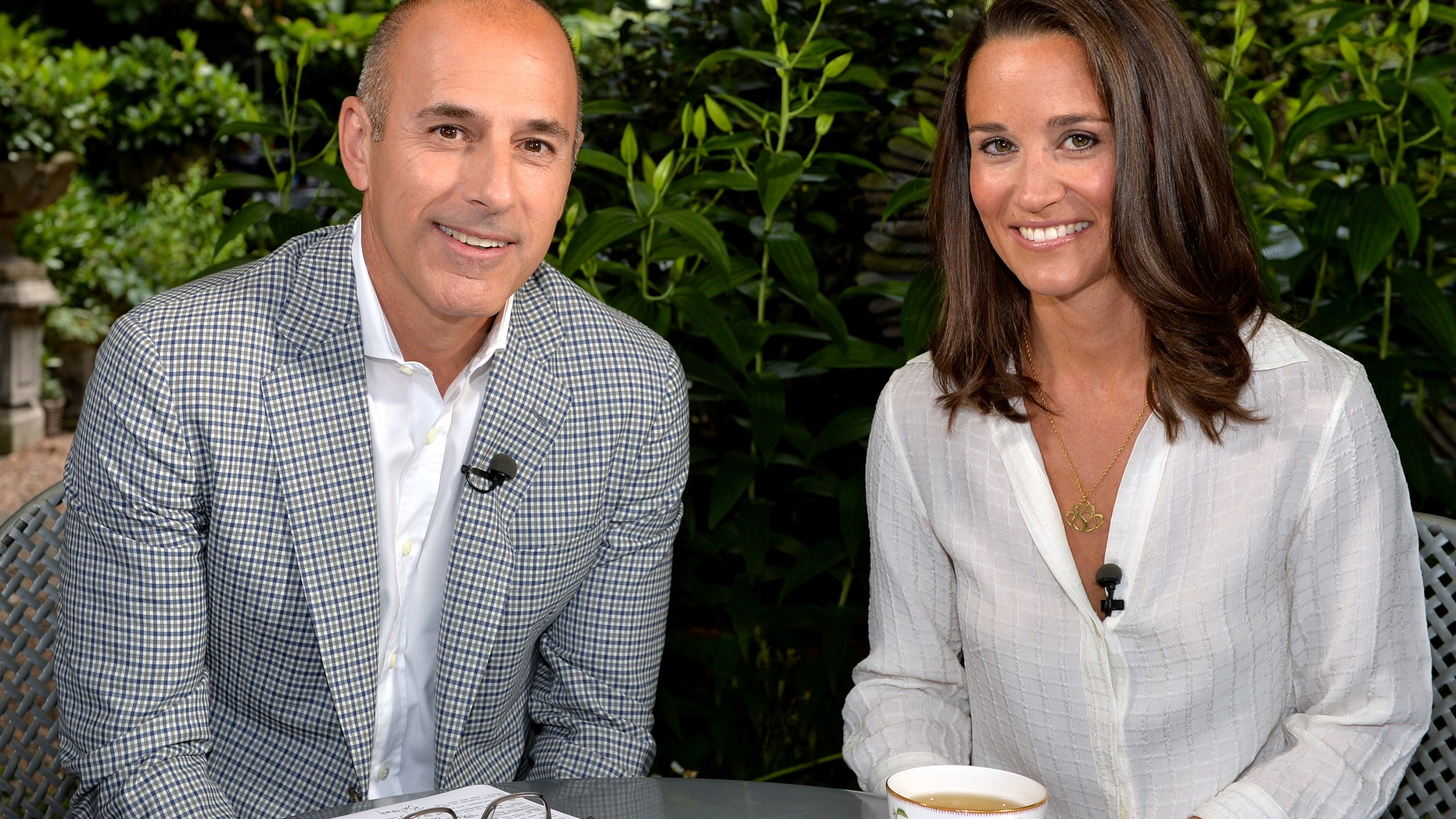This undated image released by NBC shows Matt Lauer, co-host of the "Today" show with Pippa Middleton in London.