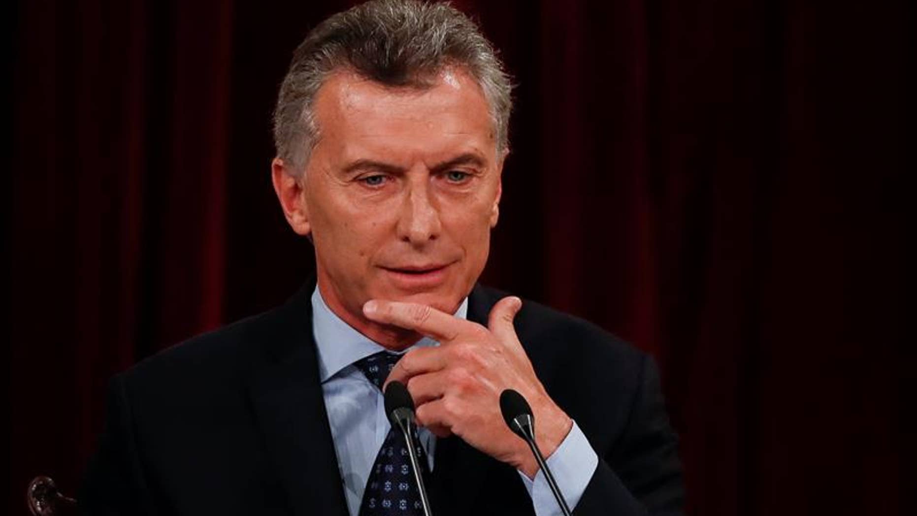 An undated file photograph showing Argentine President Mauricio Macri.