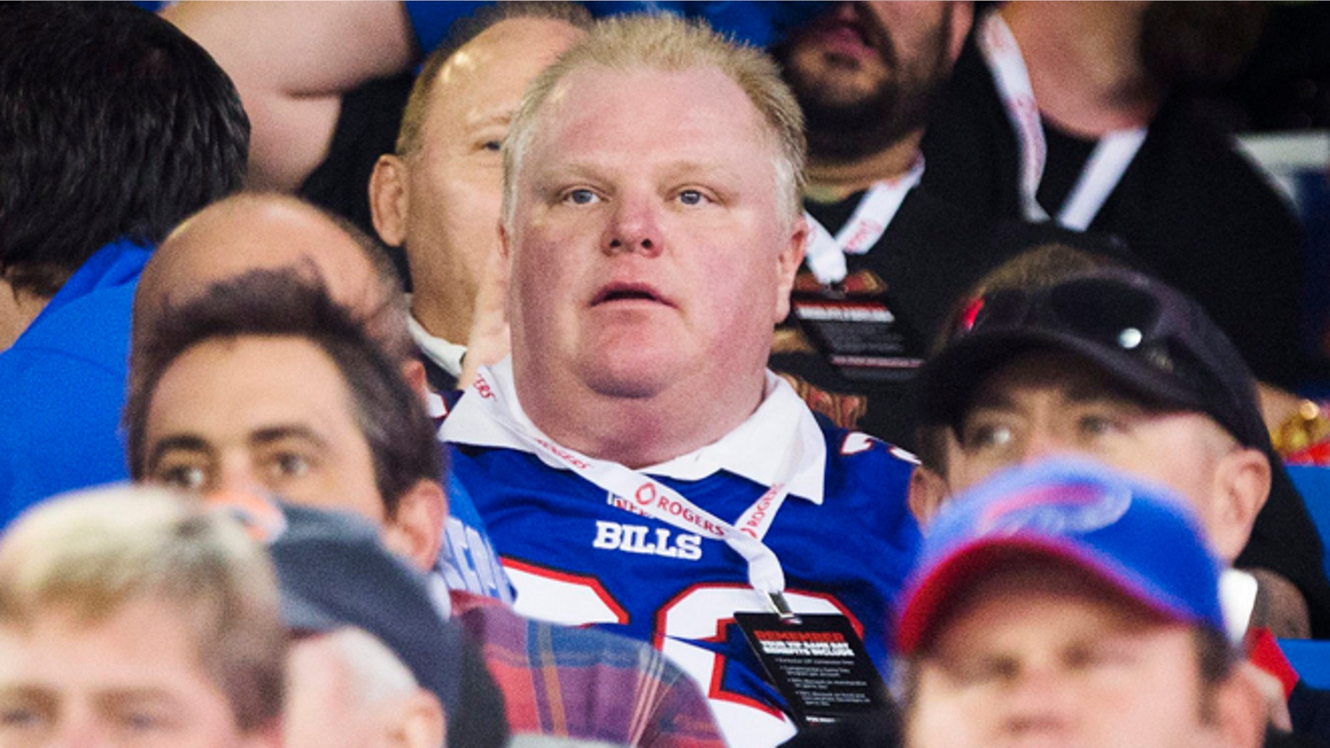 Dec. 1, 2013 In this photo, Toronto Mayor Rob Ford watches the Buffalo Bills play the Atlanta Falcons during the first half of an NFL football game, in Toronto.