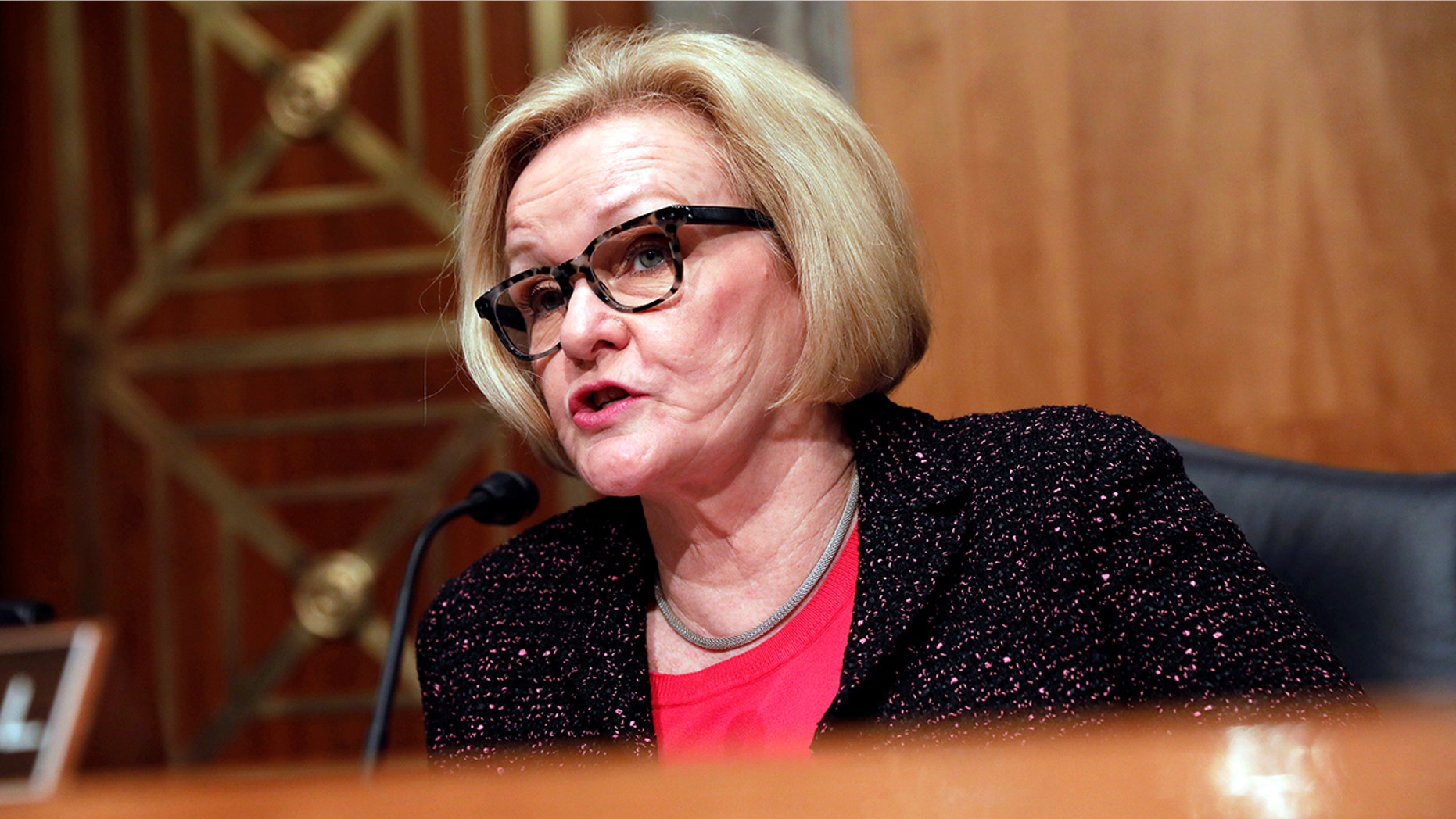 Ranking Member Sen. Claire McCaskill, D-Mo., speaks prior to Homeland Security Secretary John Kelly testifying before a Senate Homeland Security and Governmental Affairs hearing on border security on Capitol Hill in Washington, D.C