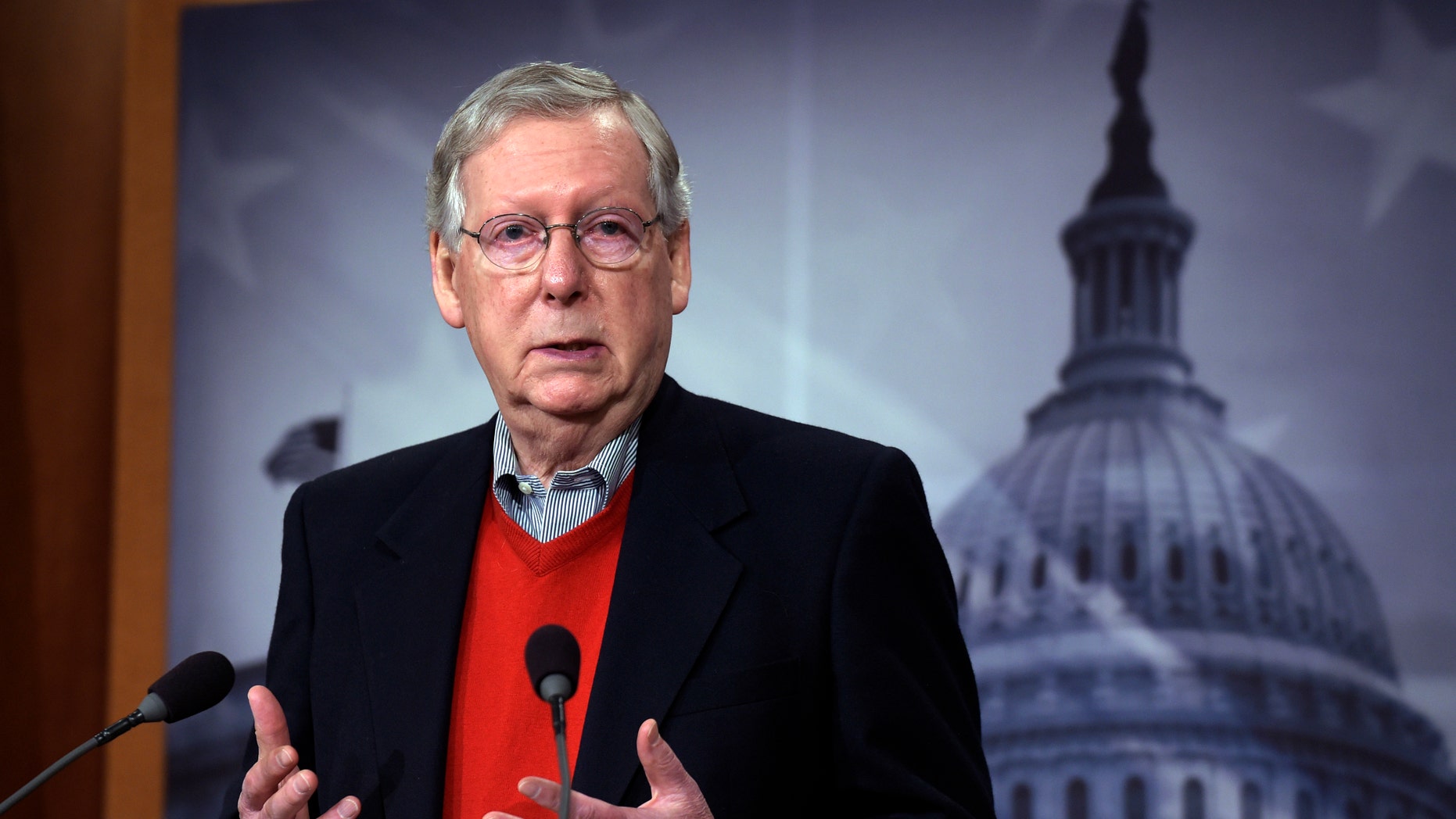 Senate Majority Leader Mitch McConnell of Ky., speaks during a news conference on Capitol Hill in Washington, Monday, Dec. 12, 2016. (AP Photo/Susan Walsh)