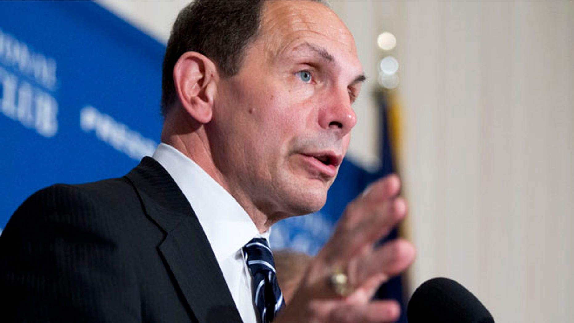 Nov. 7, 2014: Veterans Affairs Secretary Robert McDonald speaks about his efforts to improve services for veterans during a news conference at the National Press Club in Washington. (AP)