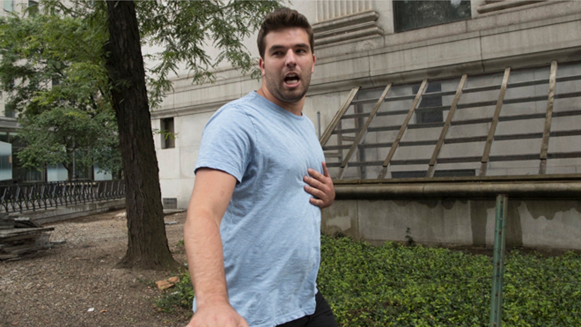 Fyre Festival promoter Billy McFarland leaves federal court after his arraignment.