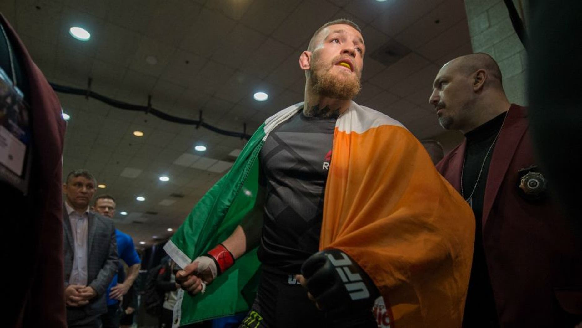 LAS VEGAS, NV - MARCH 5: Conor McGregor warms up backstage during the UFC 196 in the MGM Grand Garden Arena on March 5, 2016 in Las Vegas, Nevada. (Photo by Brandon Magnus/Zuffa LLC/Zuffa LLC via Getty Images)