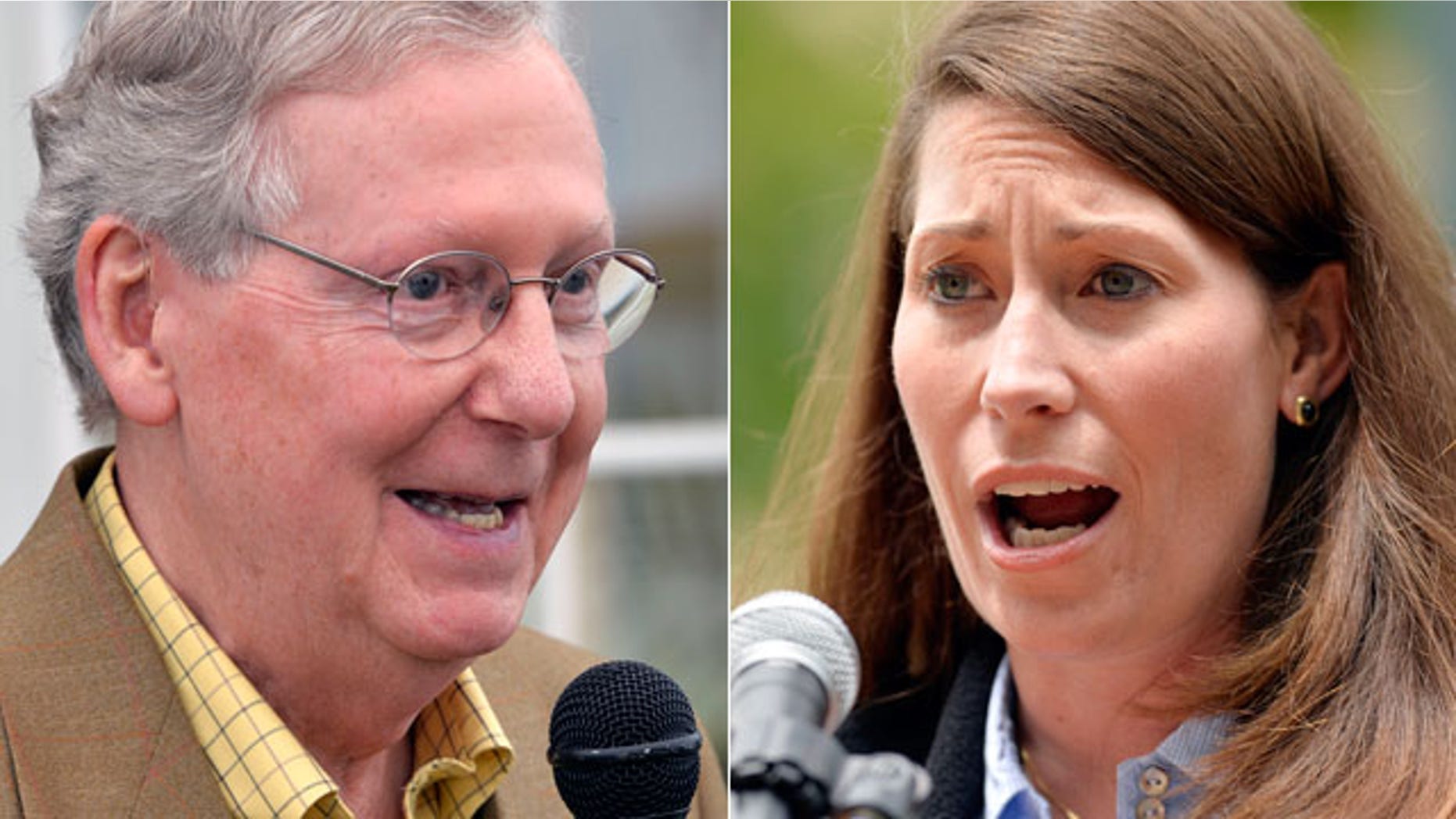 Accusations of misusing stock photos are flying between the campaigns of Senate Republican leader Mitch McConnell and Alison Lundergan Grimes, Kentucky's Democratic secretary of state.