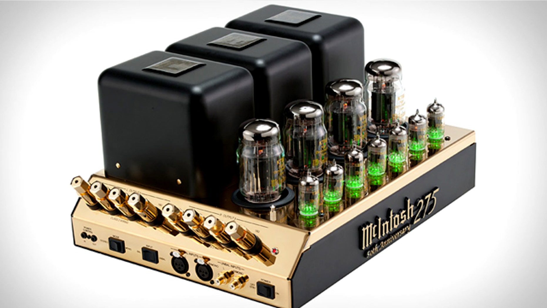 Legendary audiophile supplier McIntosh Laboratory is celebrating the golden anniversary of its MC275 Amplifier with a gold-plated limited edition version of the tube amp.
