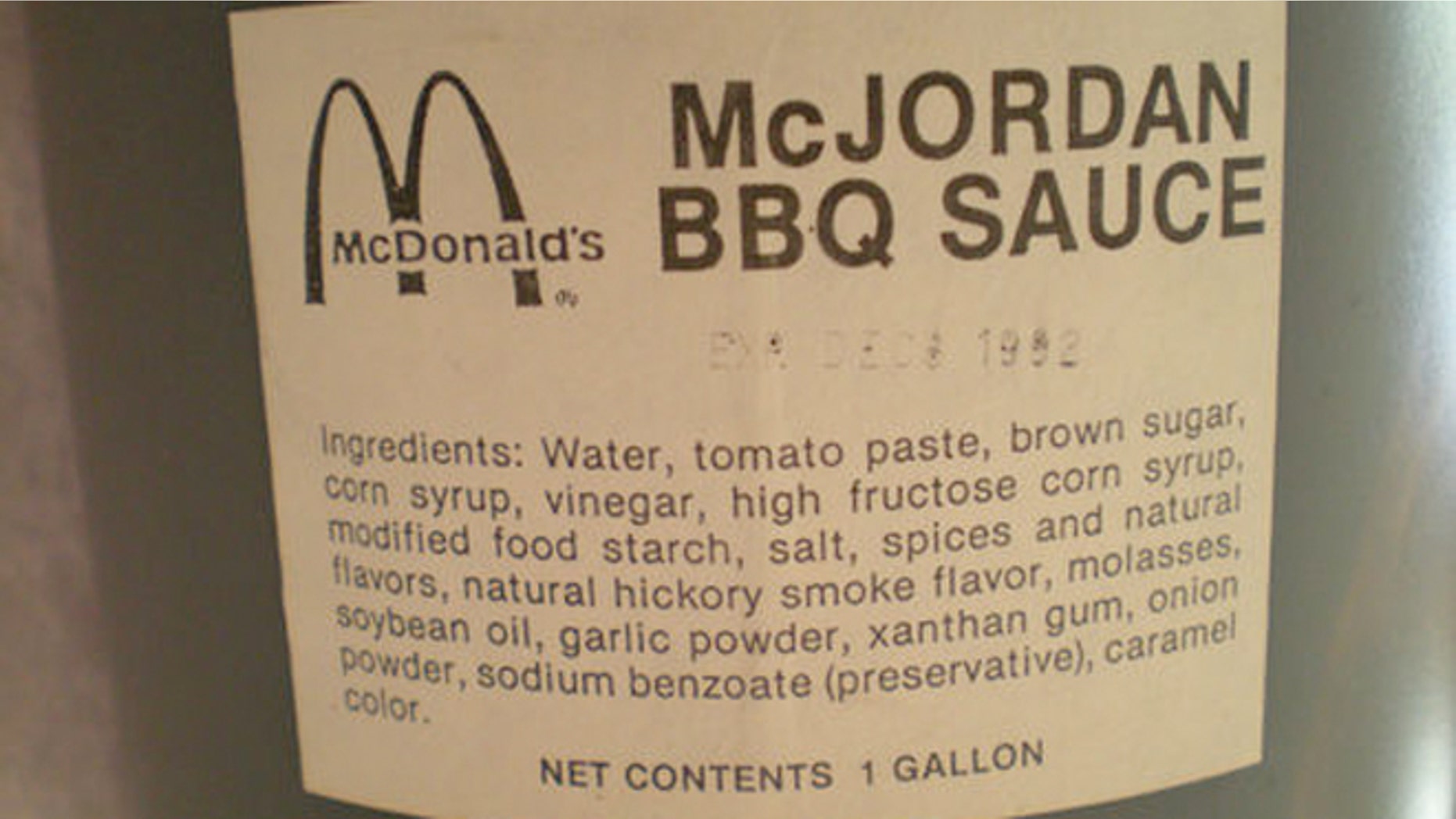 This unopened gallon of barbecue sauce designated for the McJordan sold on eBay for nearly $10,000.