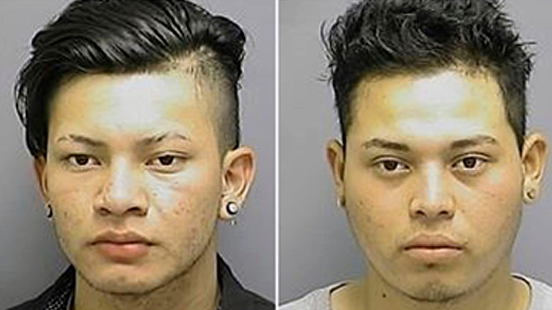 Edgar Chicas-Hernandez, 17, left, and Victor Gonzalez Guttierres, 19, have been charged with kidnapping and raping a classmate. A third suspect is at large.