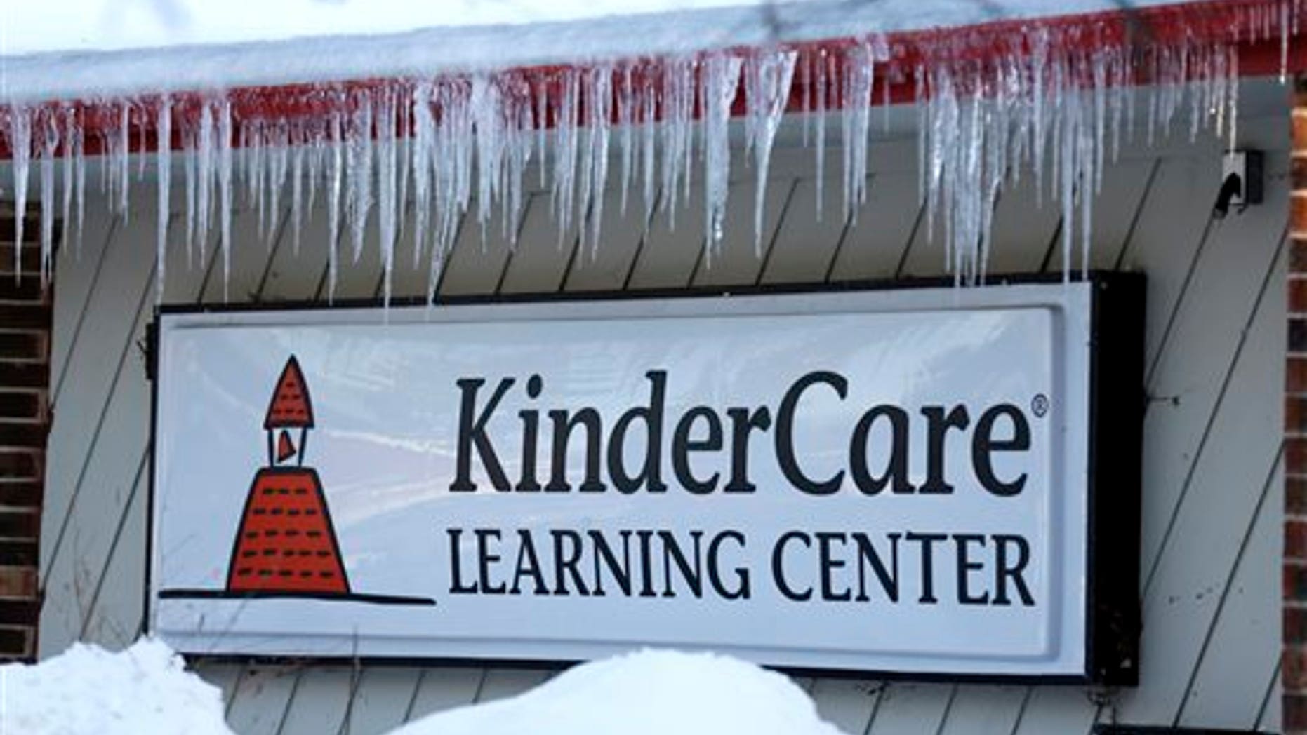 Icicles line the exterior of KinderCare Learning Center on East Palatine Road, Thursday, Feb. 5, 2015, in Palatine, Ill. (AP Photo/Nam Y. Huh)