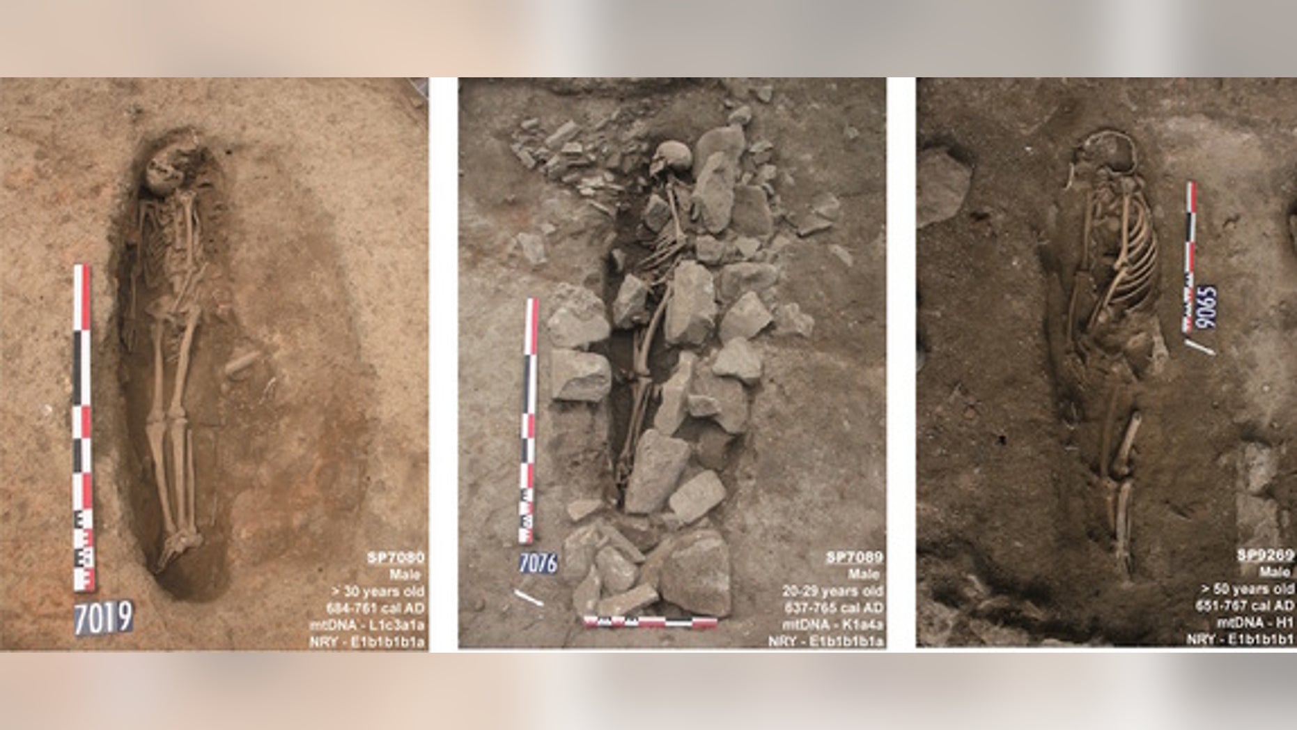 These three graves found in southern France likely belong to medieval-era Muslim men.