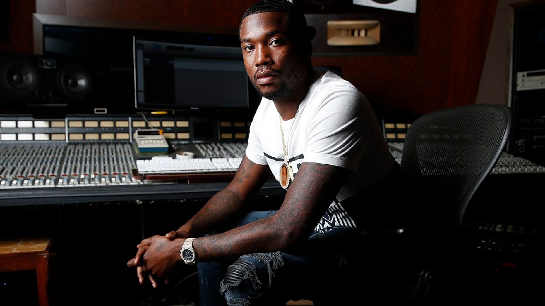 Rapper Meek Mill was arrested Thursday night in New York City for reckless endangerment.