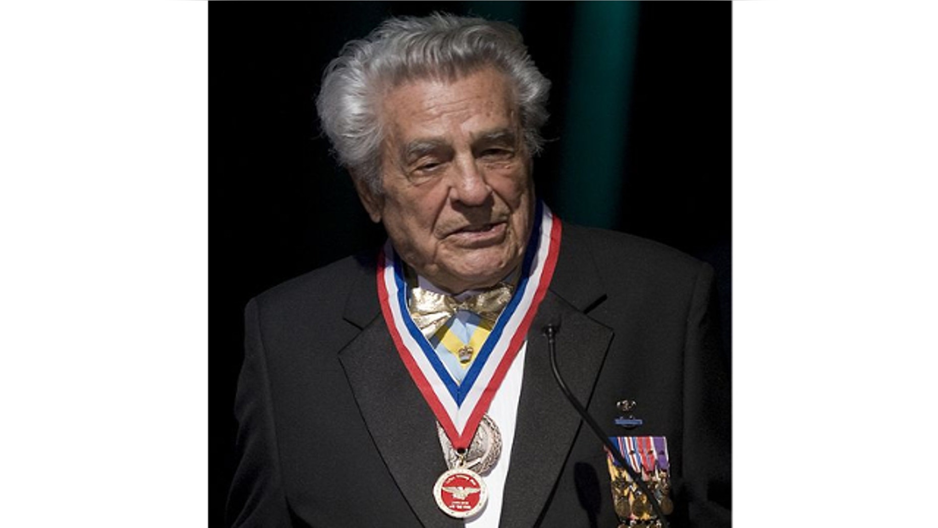 April 18, 2009: Medal of Honor recipient U.S. Army Lt. Col. James Megellas, addresses the crowd at the Dallas Military Ball, in Dallas, Texas.