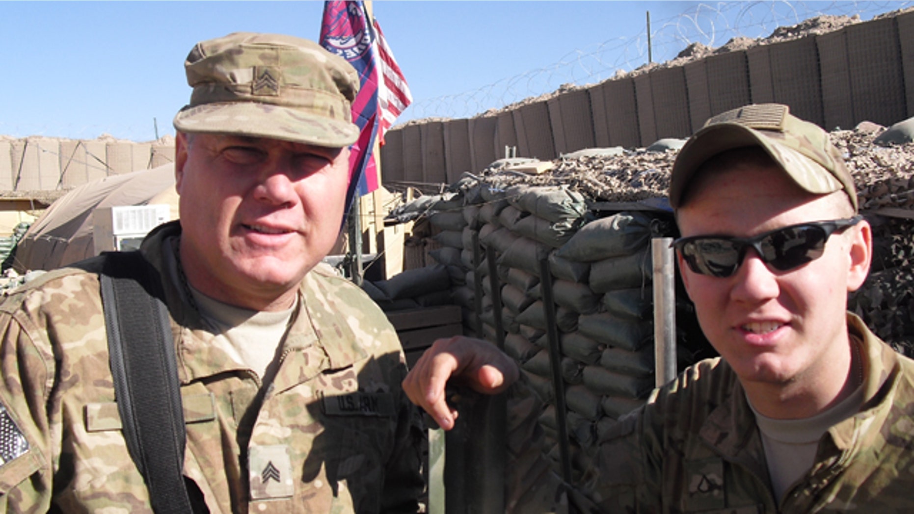 Army Sgt. Chris Meis, 47, and his 19-year-old son, Pvt. 1st Class Caleb Meis, of St. Charles, Iowa, now serve in Afghanistan in different platoons within Charlie Company 1-168, 2nd Brigade Combat Team, 34th Infantry Division.