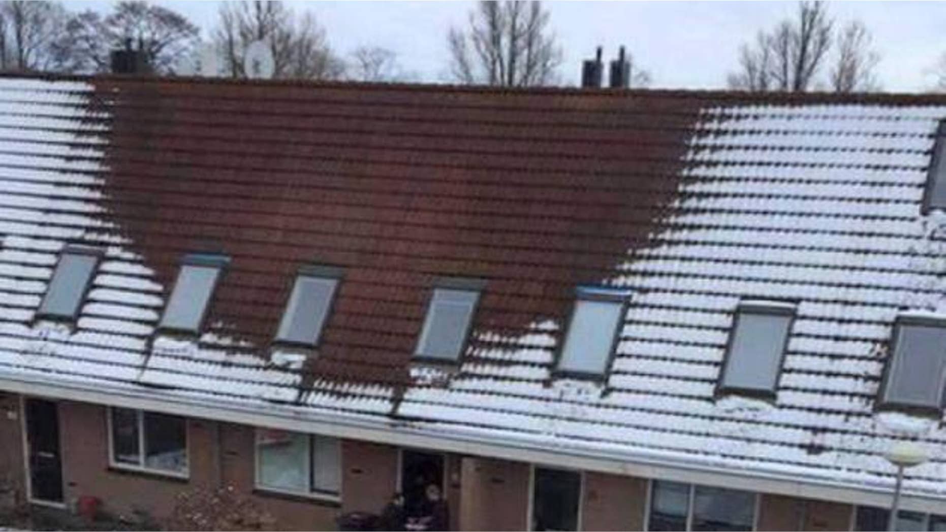 Local police in the Netherlands city of Delft posted this photo on their Twitter account @PolDelft asking citizens to be on the lookout for melting snow on rooftops and encouraging them to call their anonymous tip line.