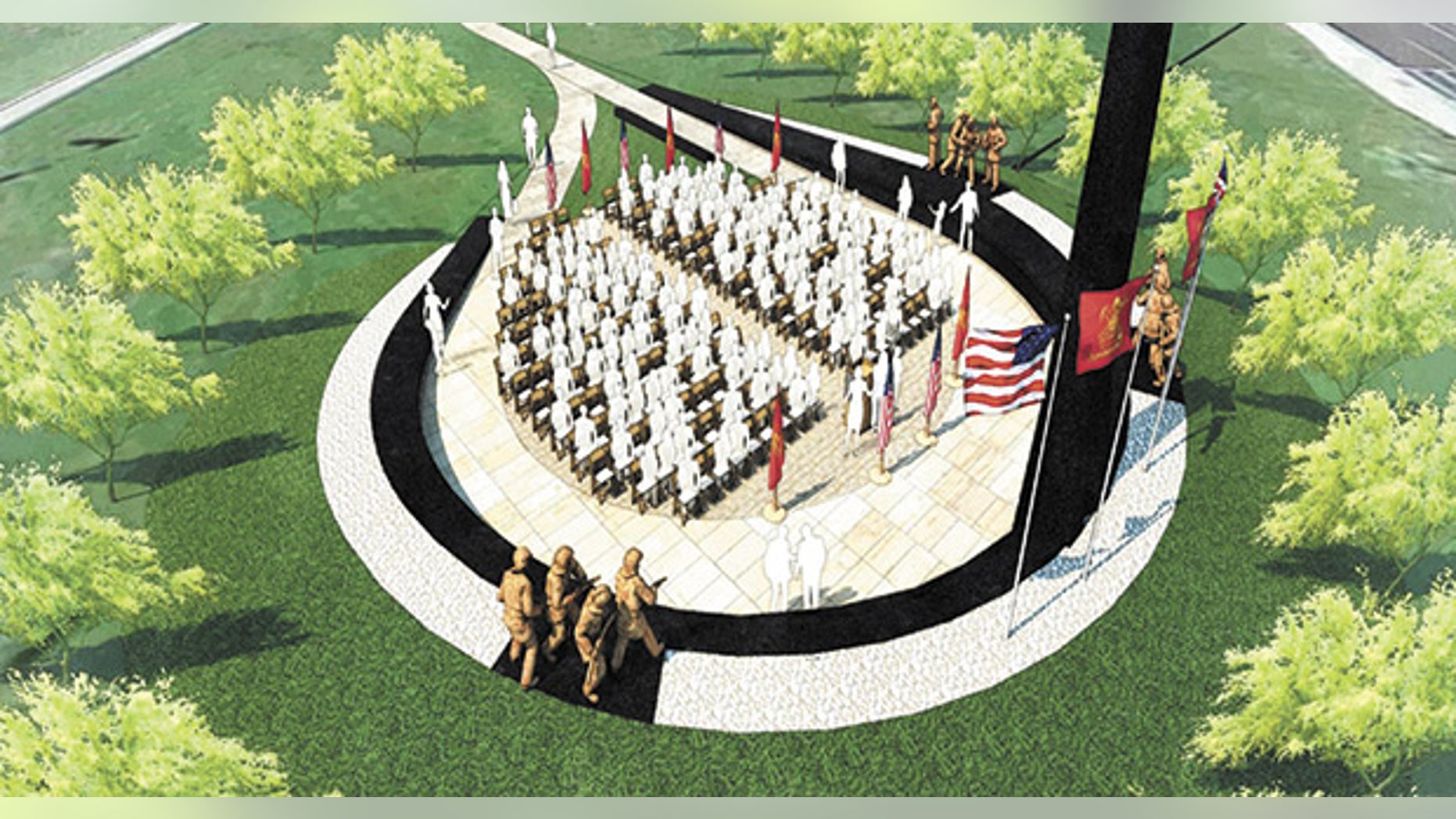 The memorial in Phoenix will honor more than 100 firefighters and paramedics who have died on duty, including 19 members of elite "Hotshot" team who were killed in a tragic 2013 brush fire. (Arizona Fallen Firefighter Memorial)