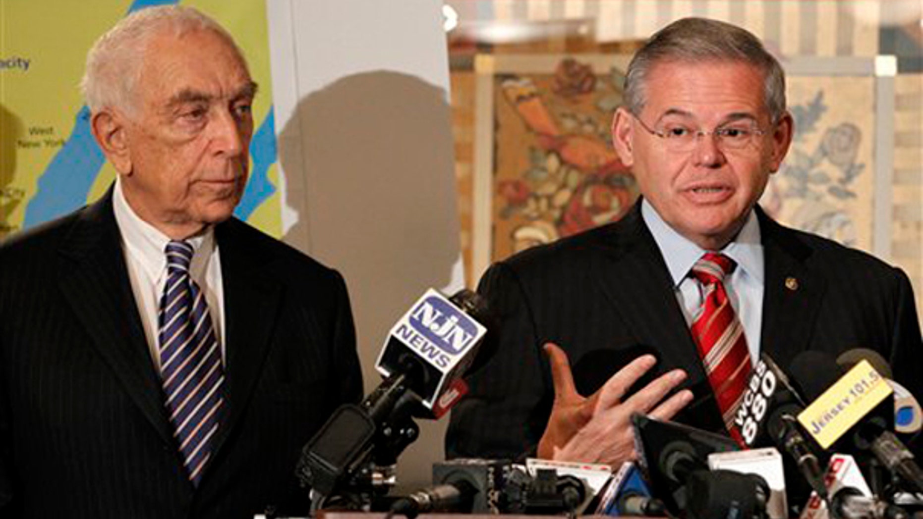 New Jersey Sens. Robert Menendez, right, and Sen. Frank R. Lautenberg.