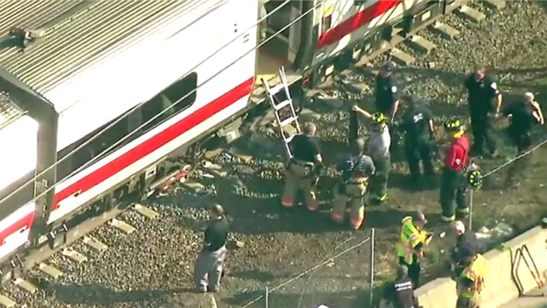 A Metro-North train derailed in Rye, N.Y., May 18, 2017.