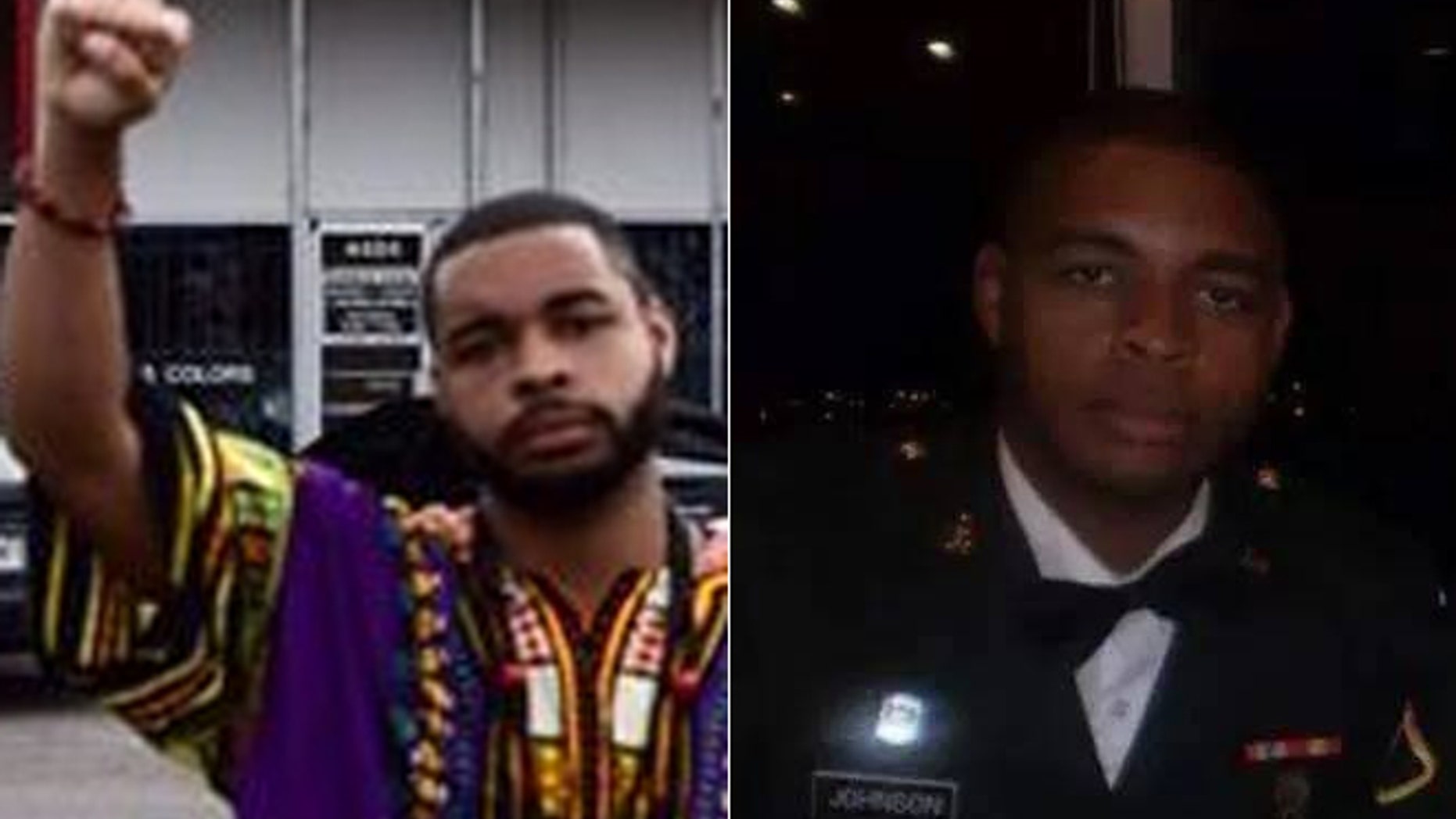 Johnson's Facebook page showed him giving the "black power" salute.