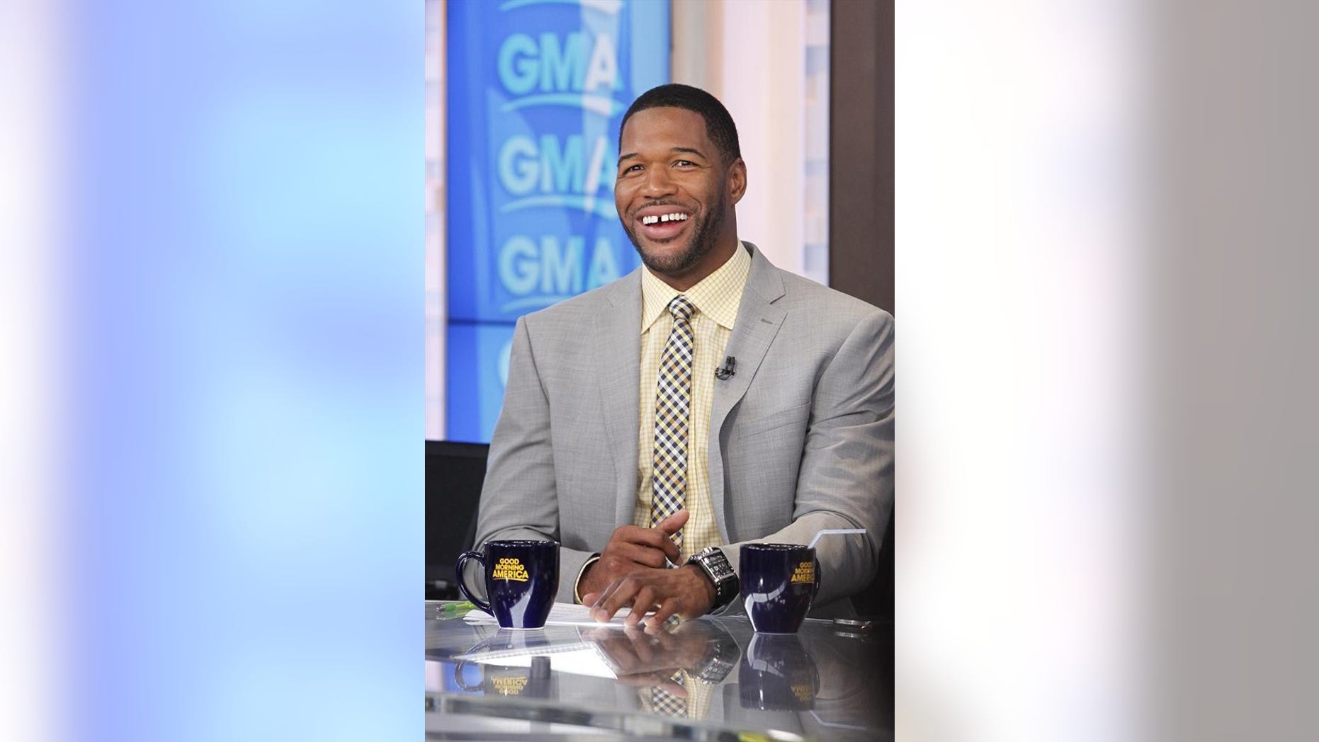 GOOD MORNING AMERICA - Michael Strahan on "Good Morning America," 6/24/14, airing on the ABC Television Network. (ABC/Lou Rocco) MICHAEL STRAHAN