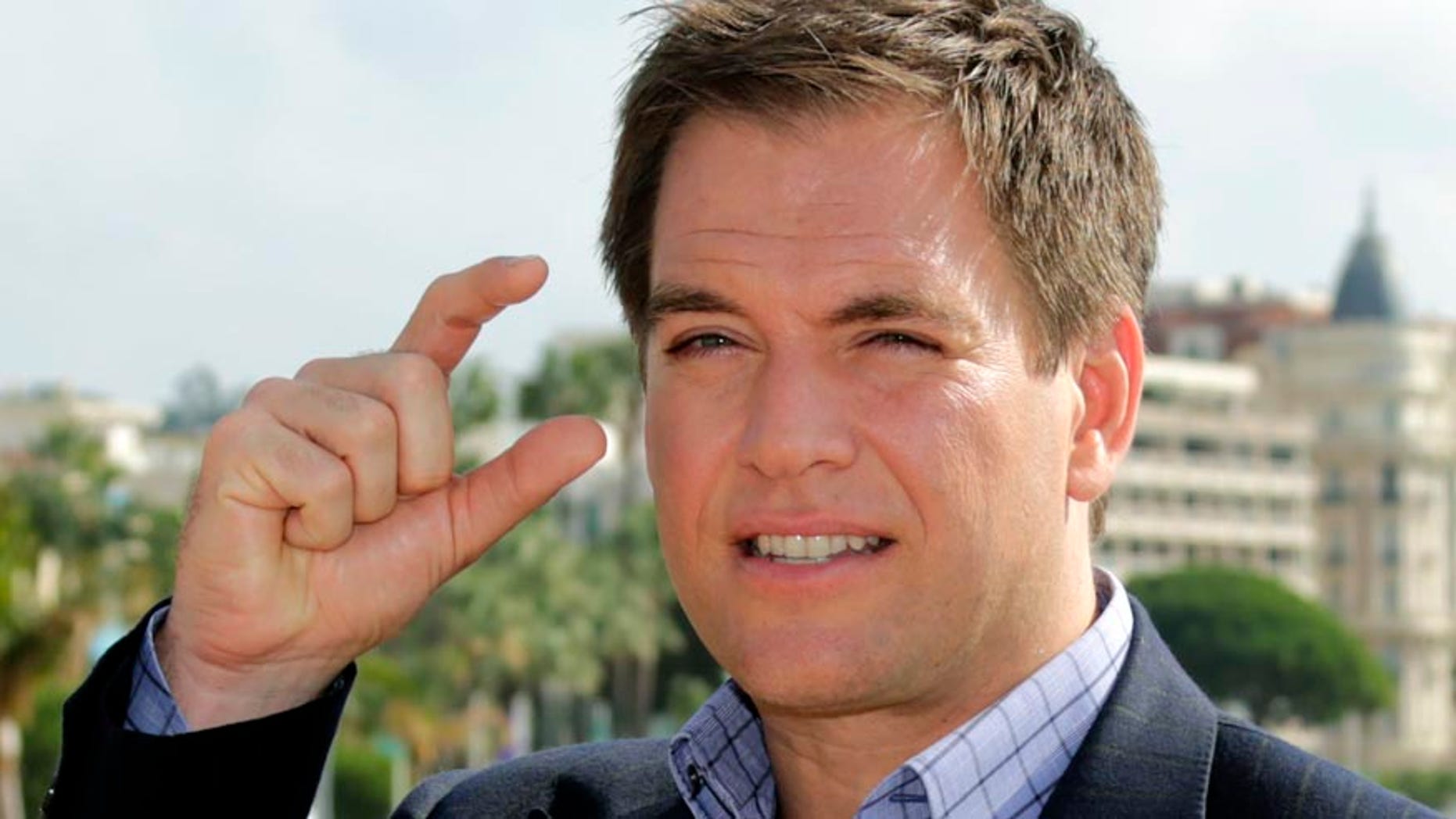 Actor Michael Weatherly poses during a photocall for the television series "NCIS" during the annual MIPCOM television programme market in Cannes, southeastern France, October 8, 2012. The International film and programme market for TV, video, cable and satellite (MIPCOM) opens from October 8 to October 11 on the French Riviera. REUTERS/Eric Gaillard (FRANCE - Tags: ENTERTAINMENT BUSINESS) - RTR38XD4