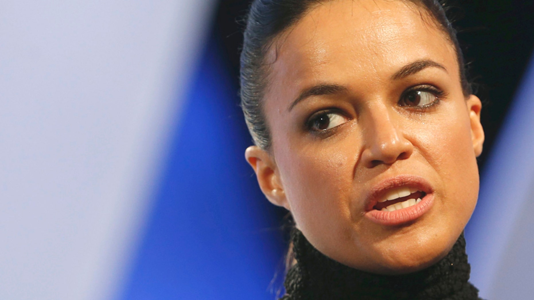 Actress Michelle Rodriguez attends the closing ceremony of the 68th Cannes Film Festival in Cannes, southern France, May 24, 2015.