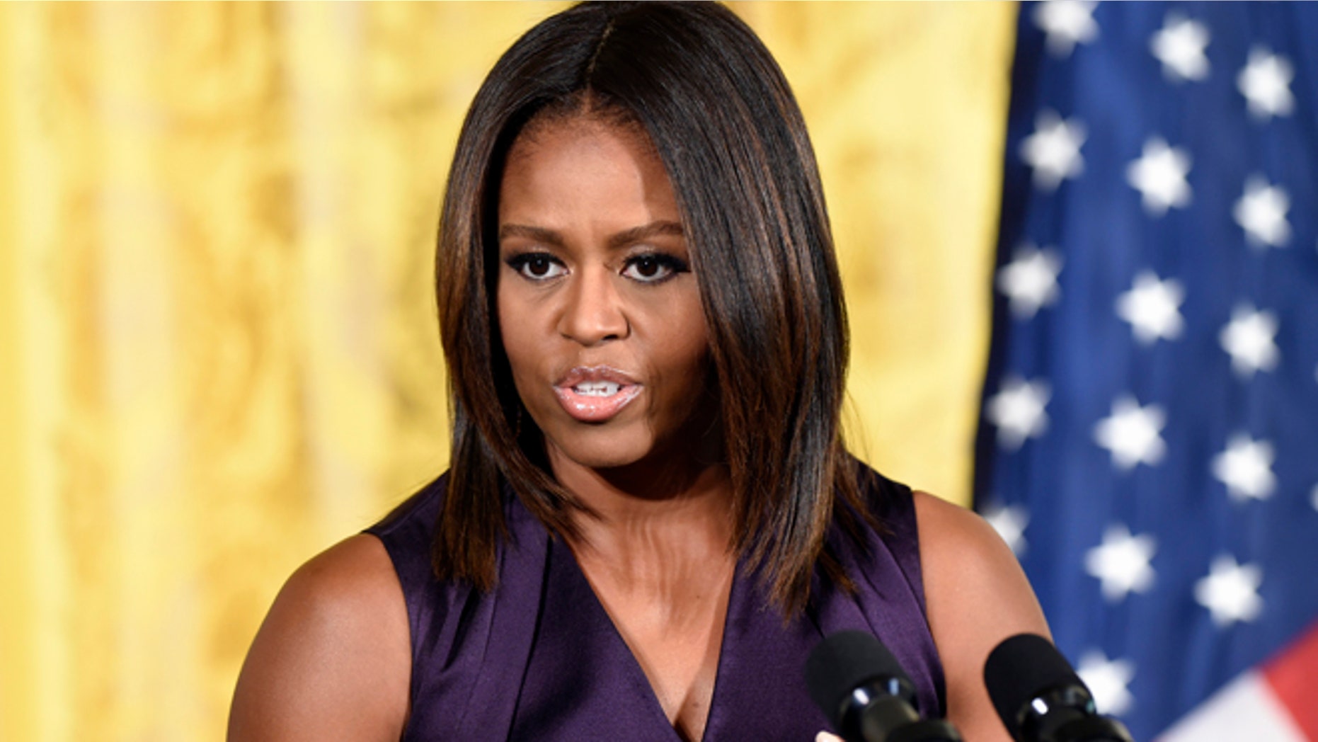 Sept. 30, 2014: First lady Michelle Obama speaks at a luncheon in the East Room of the White House in Washington, to honor of the winners of the 2014 National Design Awards, which are organized by the Smithsonian's Cooper-Hewitt, National Design Museum. (AP)