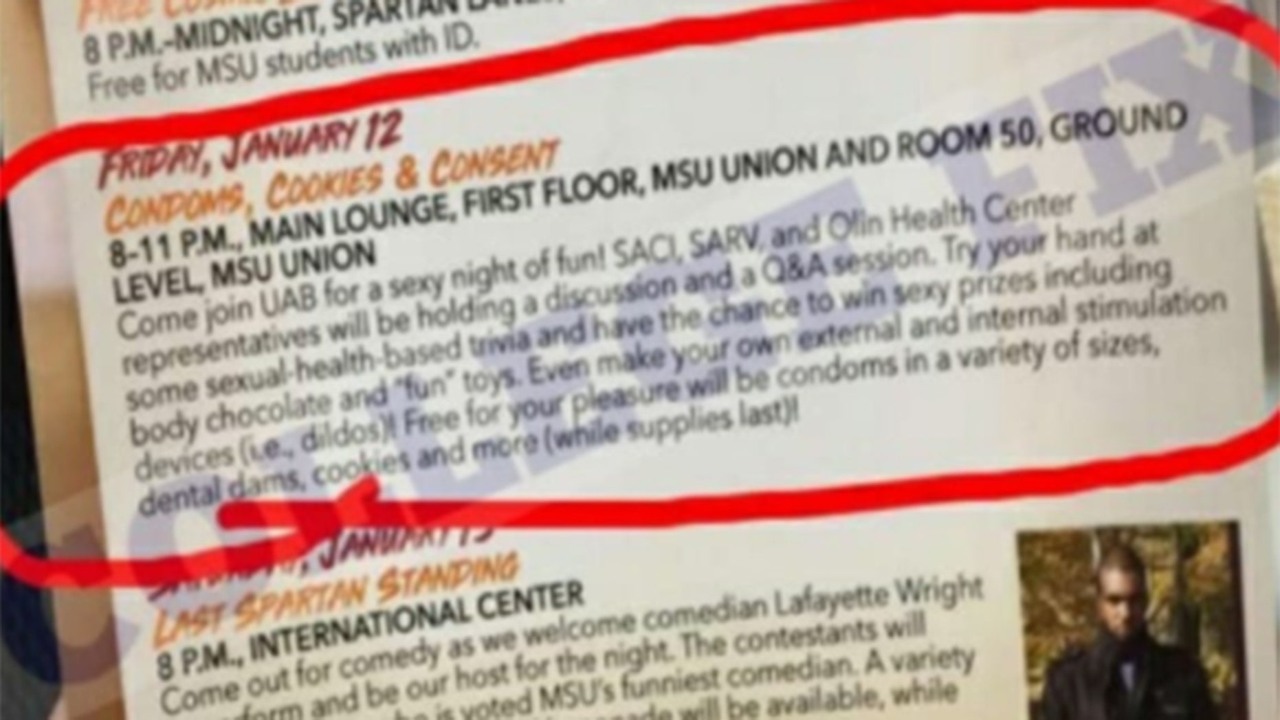 A flyer for the 'Condoms, Cookies & Consent' event.