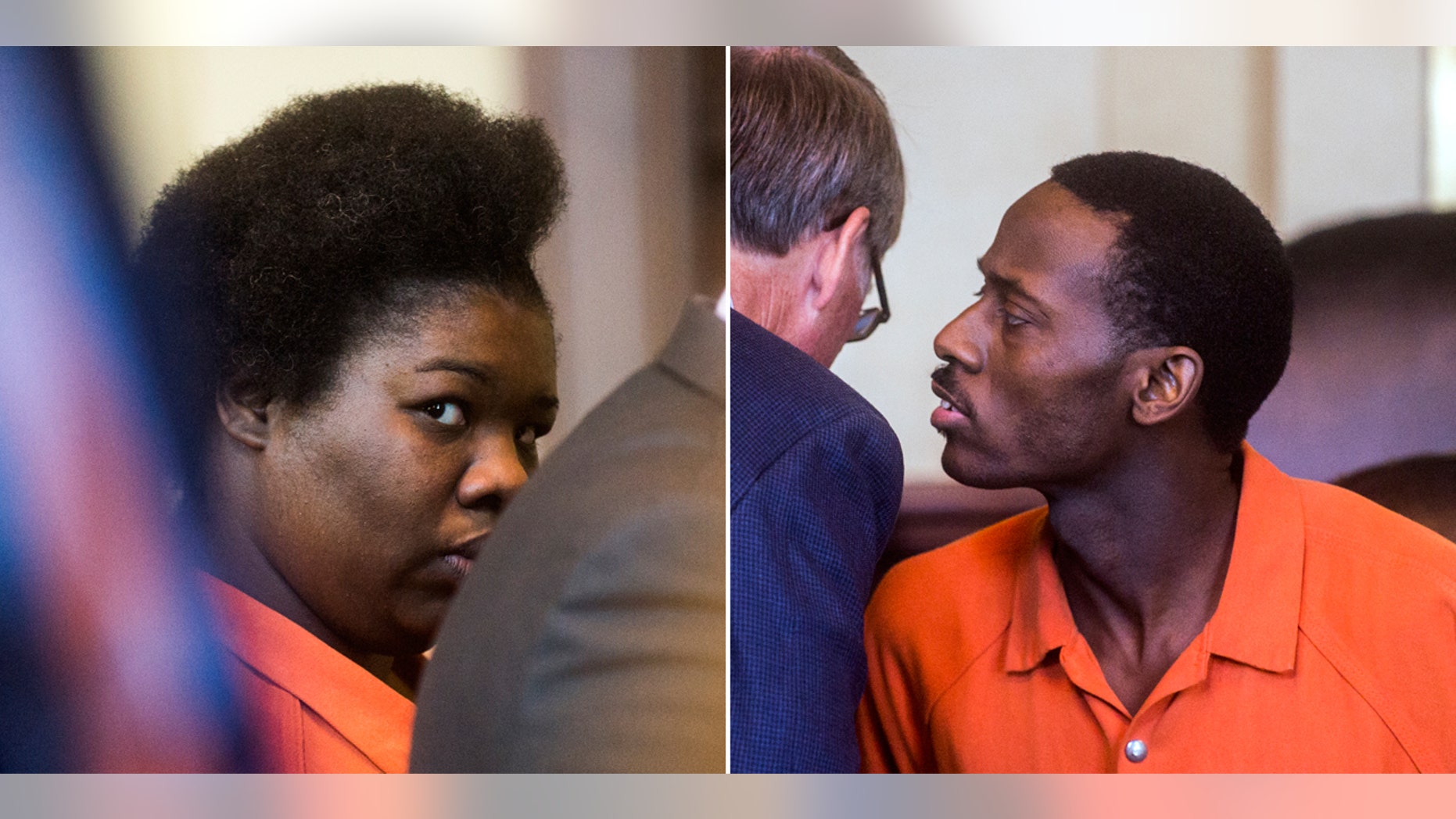 Erika Finley, 29, (left) was sentenced to 15 to 40 years and 27-year-old Khairy Simon (right) was sentenced to 12 to 40 years in the death of Kimora Simon, who police say was beat to death while her parents potty-trained her.