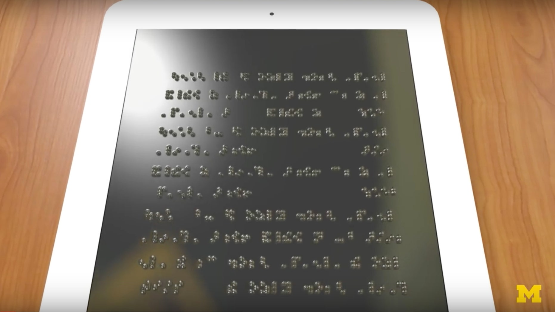 Artist's impression of a Braille tablet (Credit: Kelly O'Sullivan, Michigan Engineering)