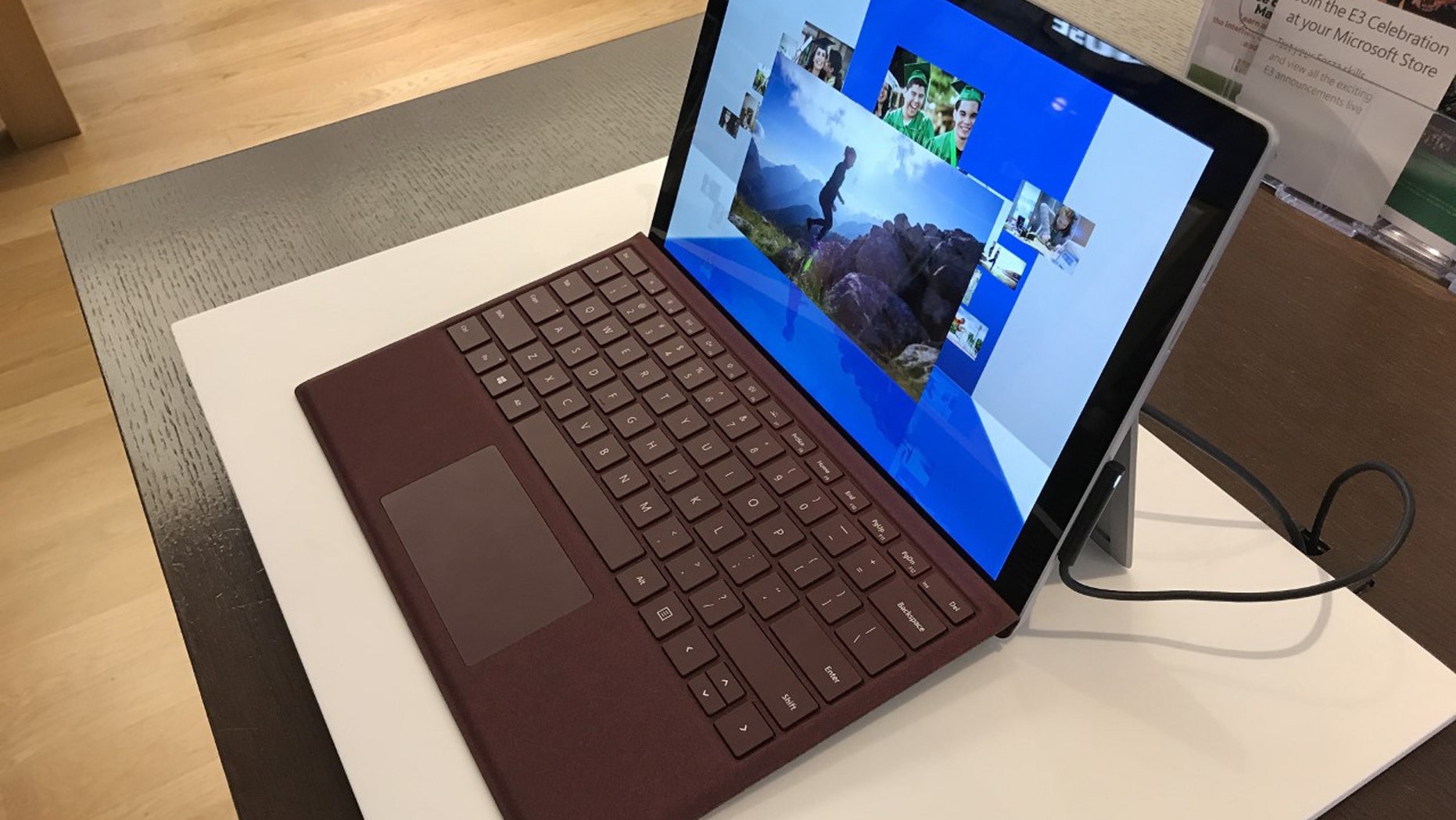 (An image taken of the new Microsoft Surface Pro with keyboard at a Los Angeles Microsoft store. Credit: Brooke Crothers)