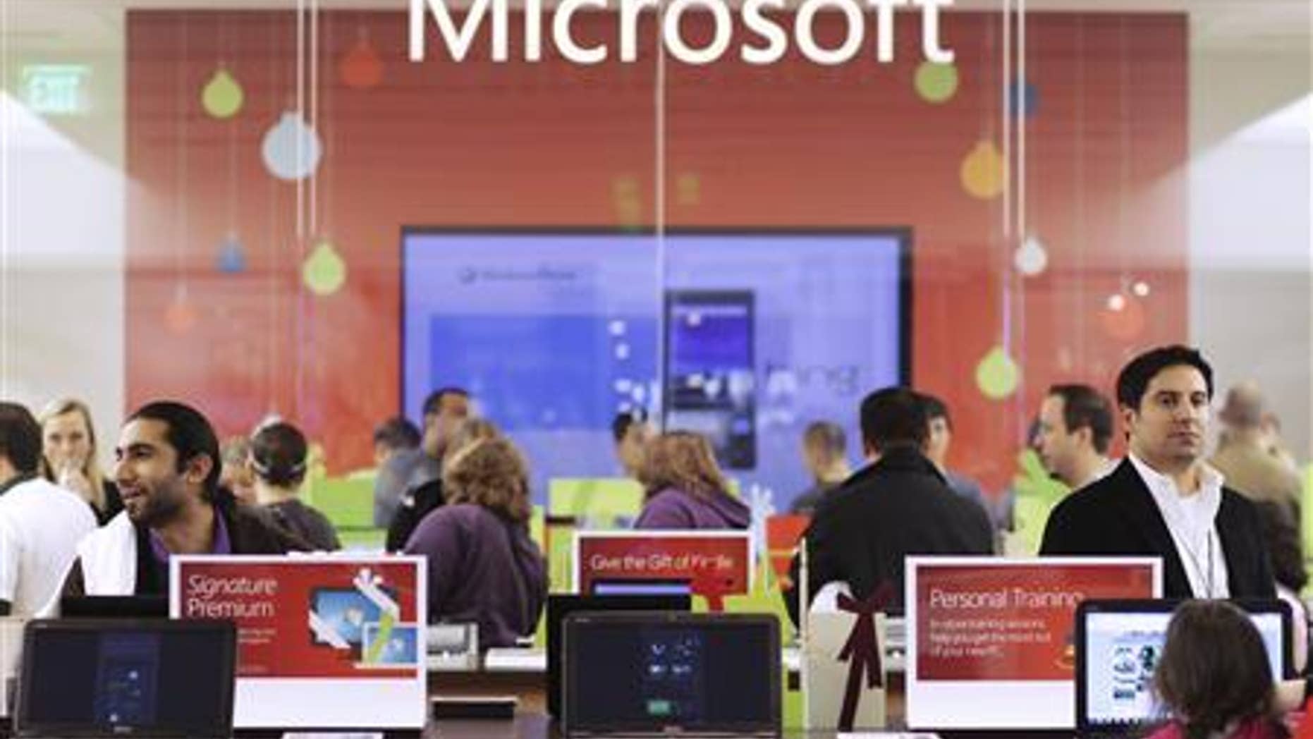 Nov. 18, 2010: Customers shop at the Microsoft store in Bellevue, Washington.