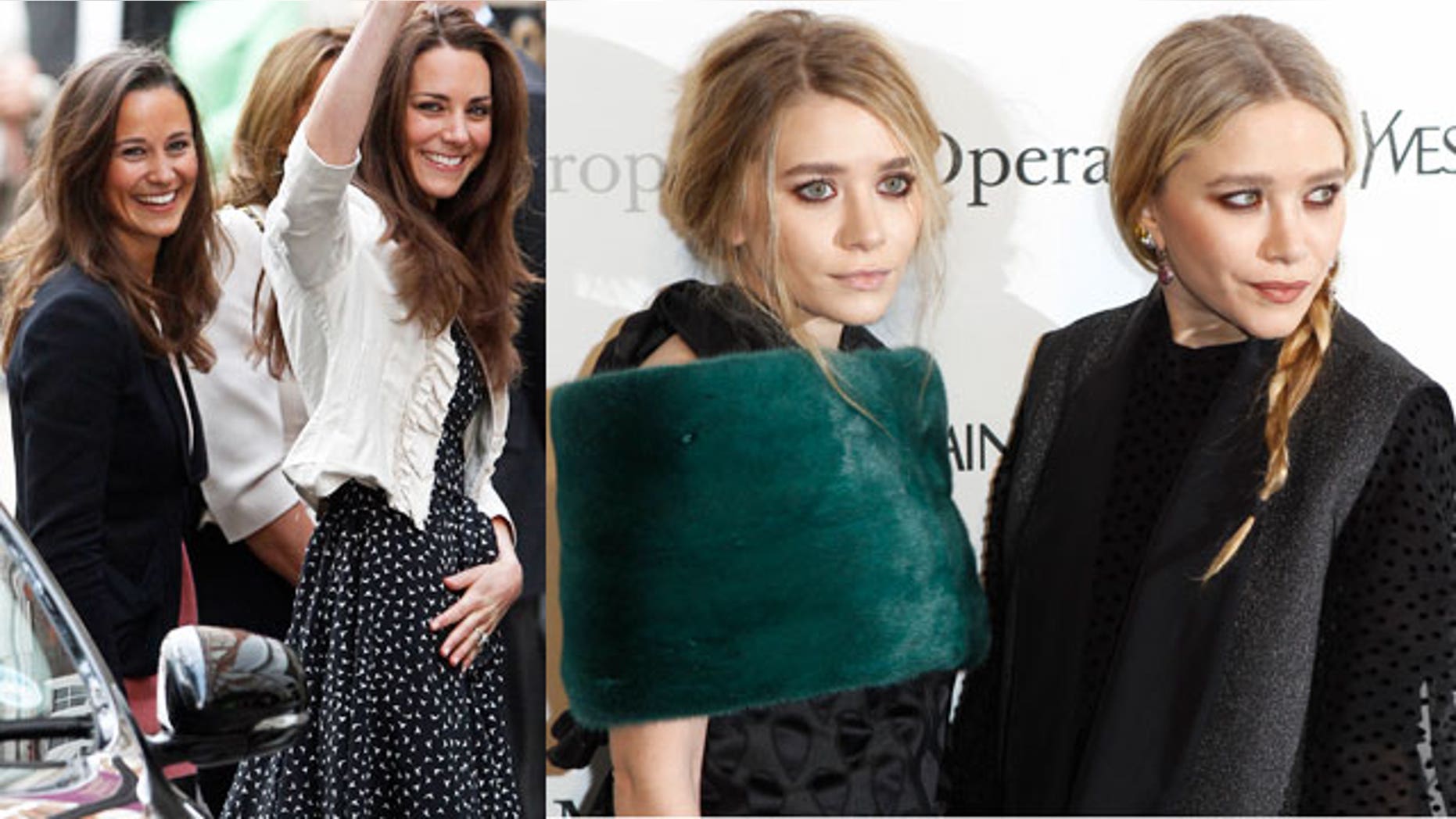 Mary Kate and Ashley Olsen beat out Kate and Pippa Middleton.