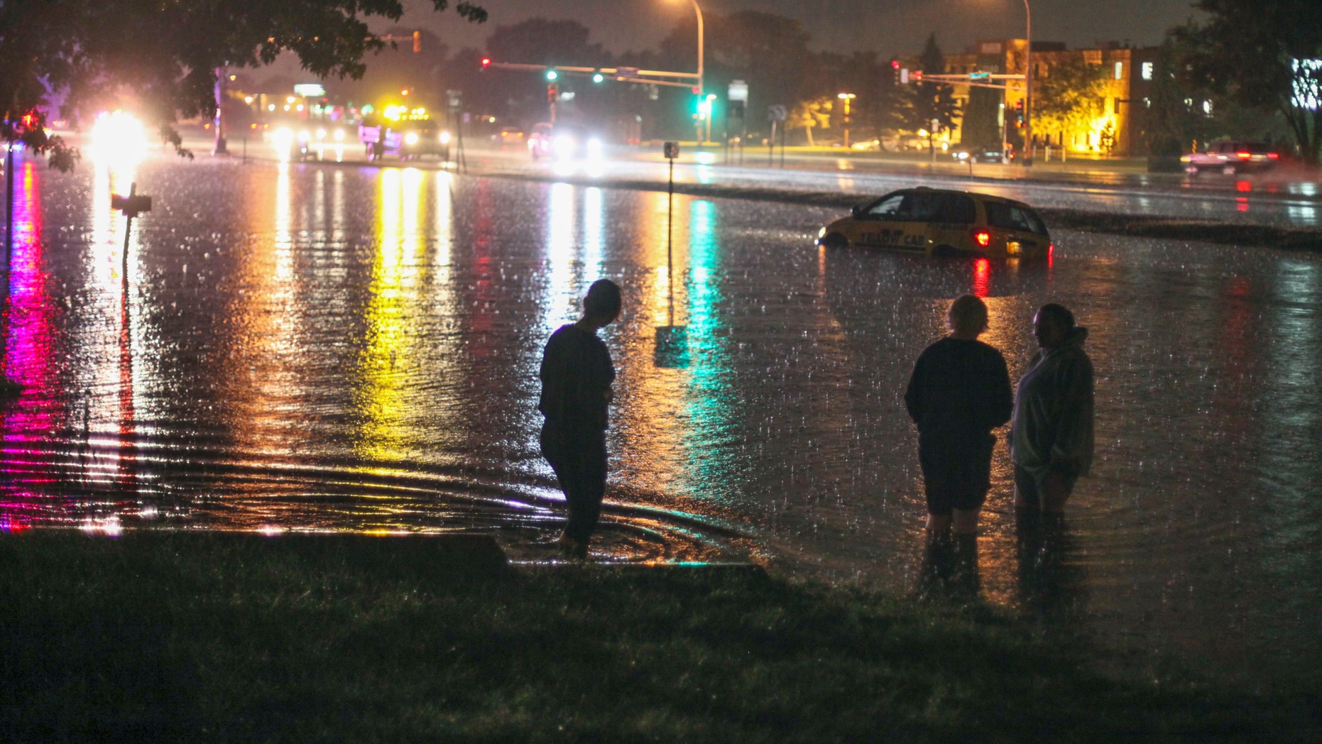 Record-setting rainfall caused flooding in Minneapolis.