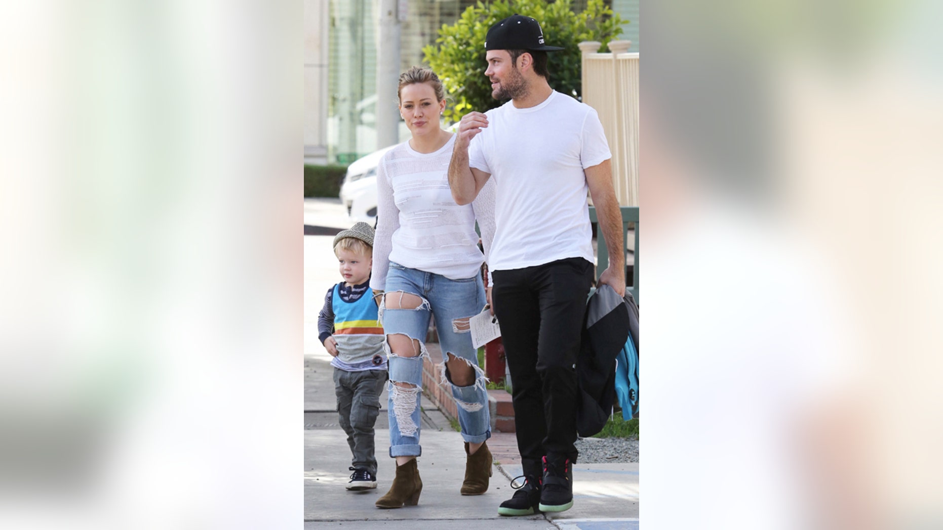Hilary Duff with estranged husband and son Luca.
