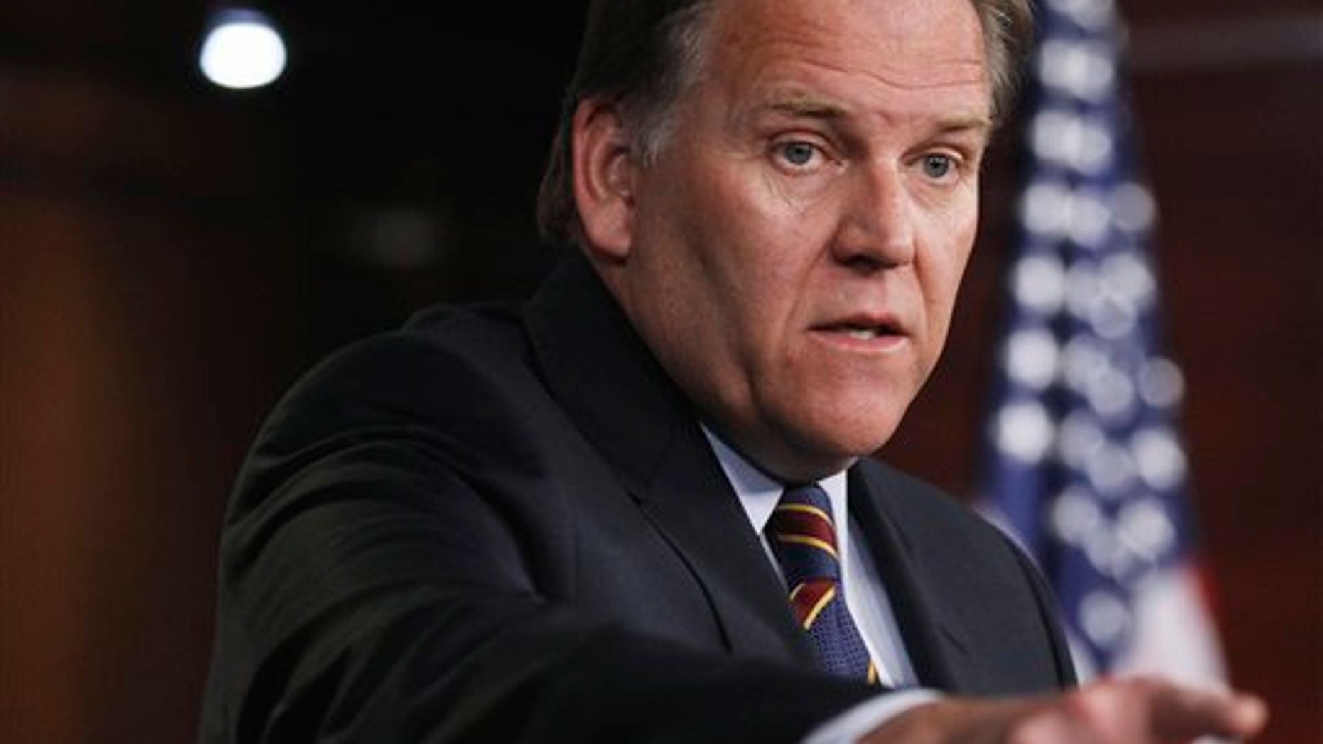 House Intelligence Committee Chairman Rep. Mike Rogers, R-Mich., speaks to reporters during a news conference on Capitol Hill in Washington, Monday, May 2, 2011, to talk about the death of Osama bin Laden.(AP)